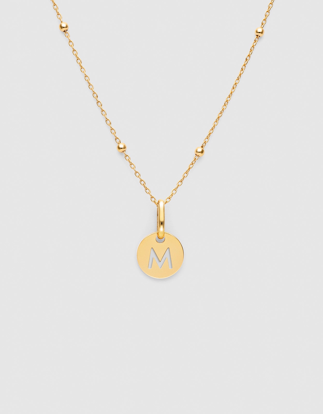 Collar personalizado mini medallion de plata bañada en oro - Singularu - m - Dorado Dorado-1