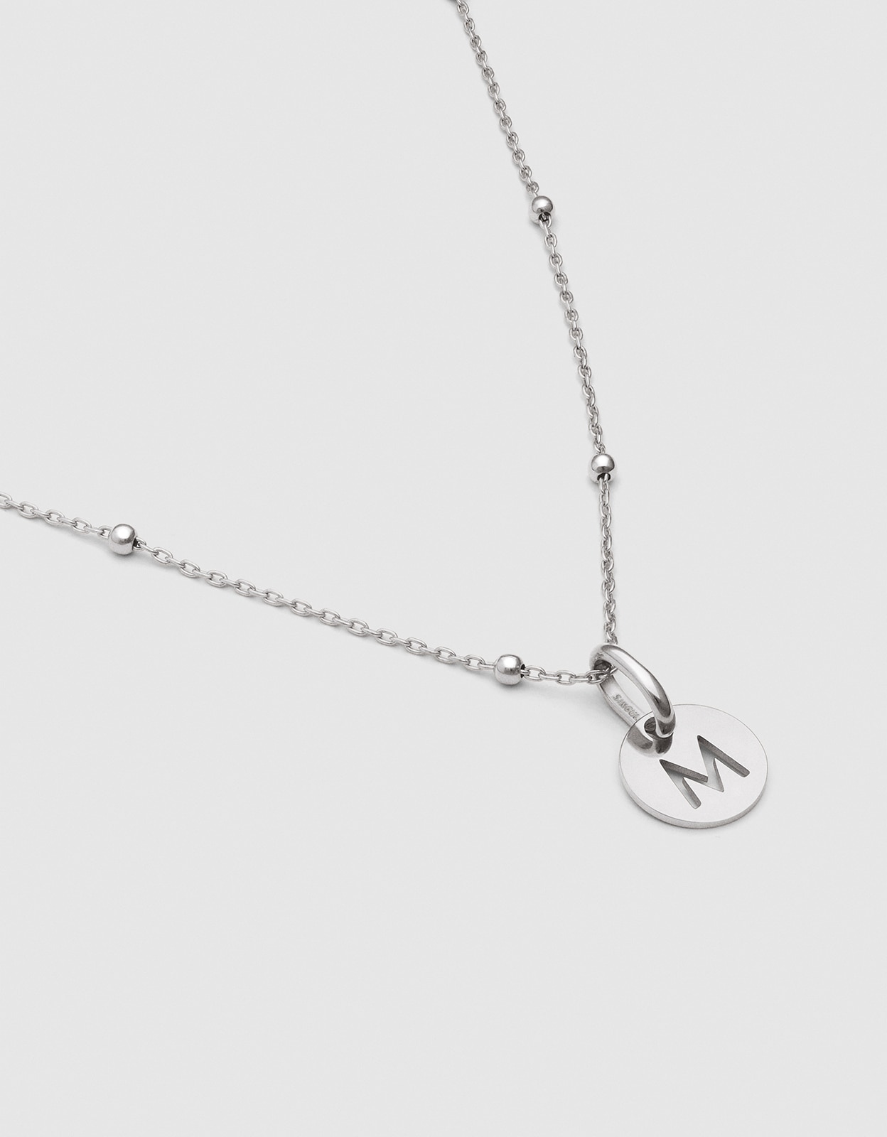 Collar personalizado mini medallion de plata bañada en rodio - Singularu - x - Plateado Plateado-3