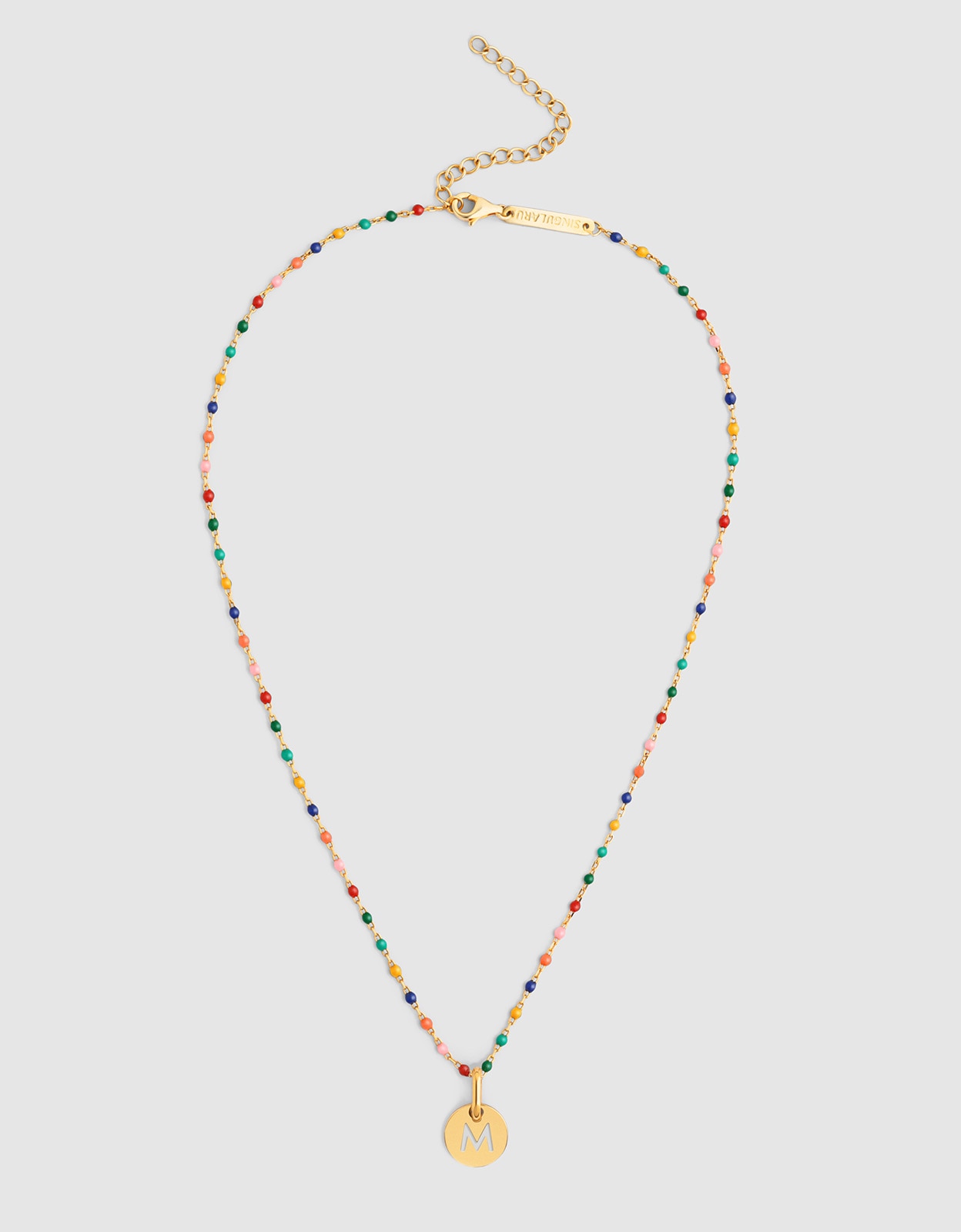 Collar personalizado colors enamel letter de plata bañada en oro - Singularu - m - Multicolor Multicolor-4