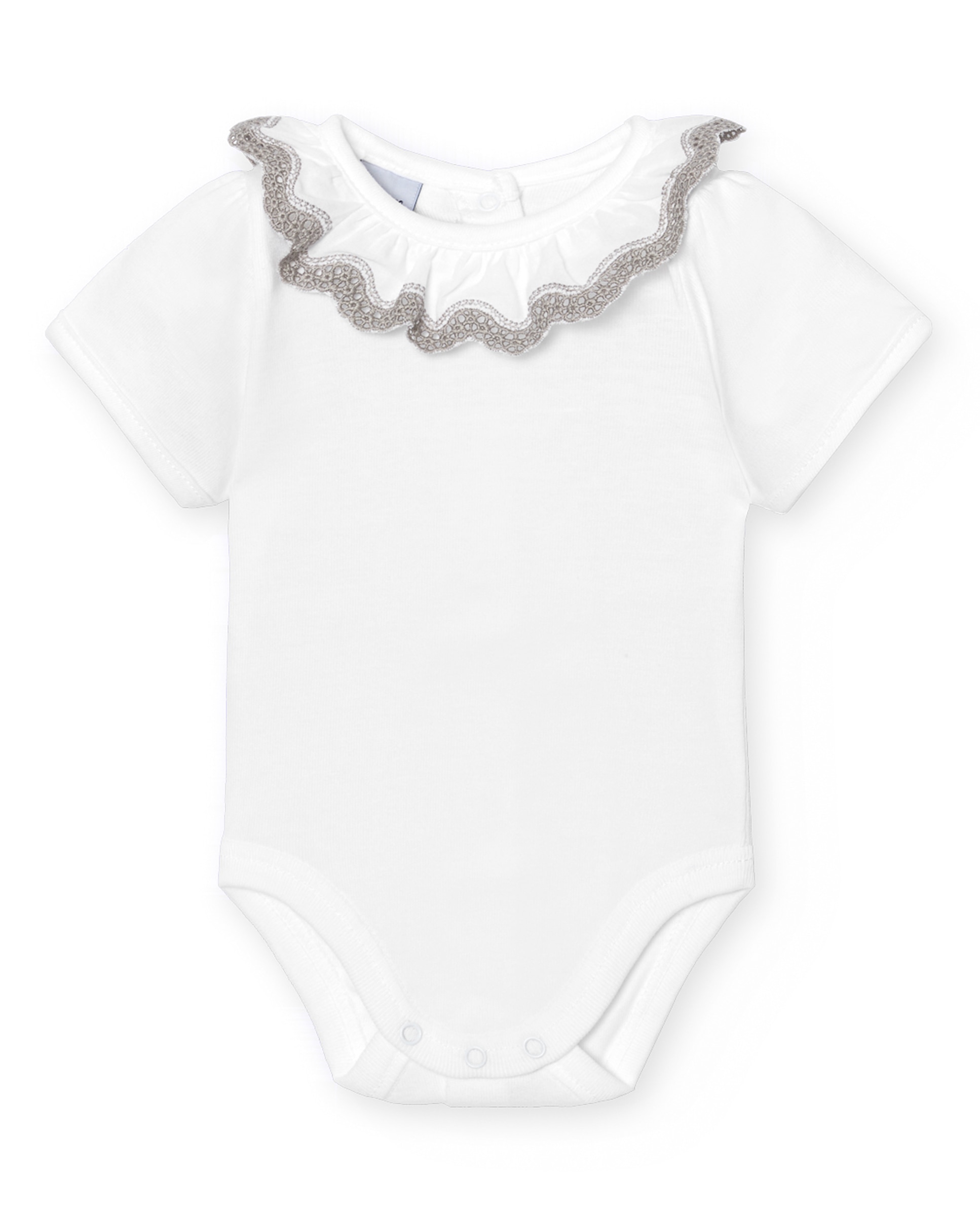 Pack de 2 bodys de bebé cuello volante bolillo - Gris Gris-1