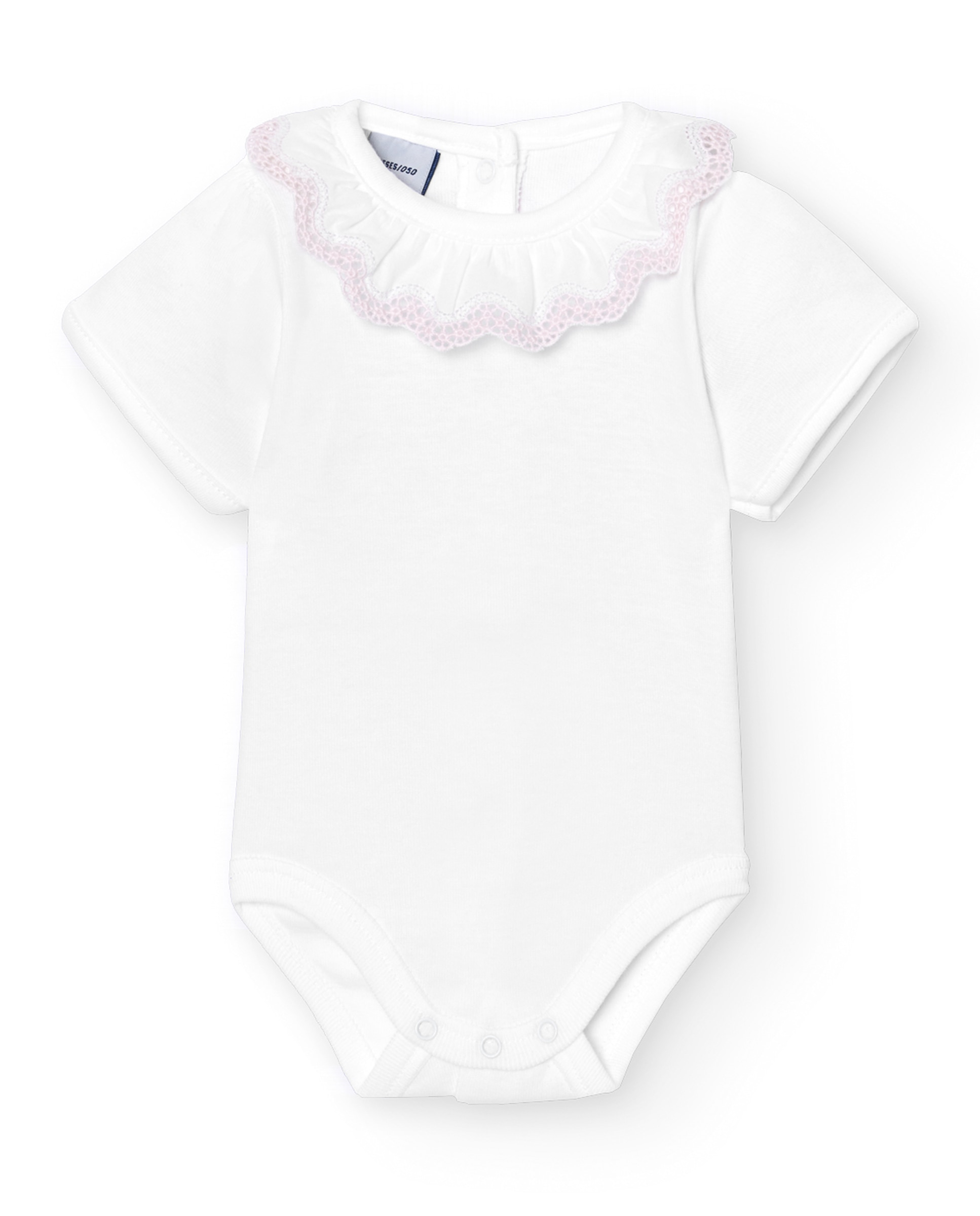 Pack de 2 bodys de bebé cuello volante bolillo - Rosa Rosa-1