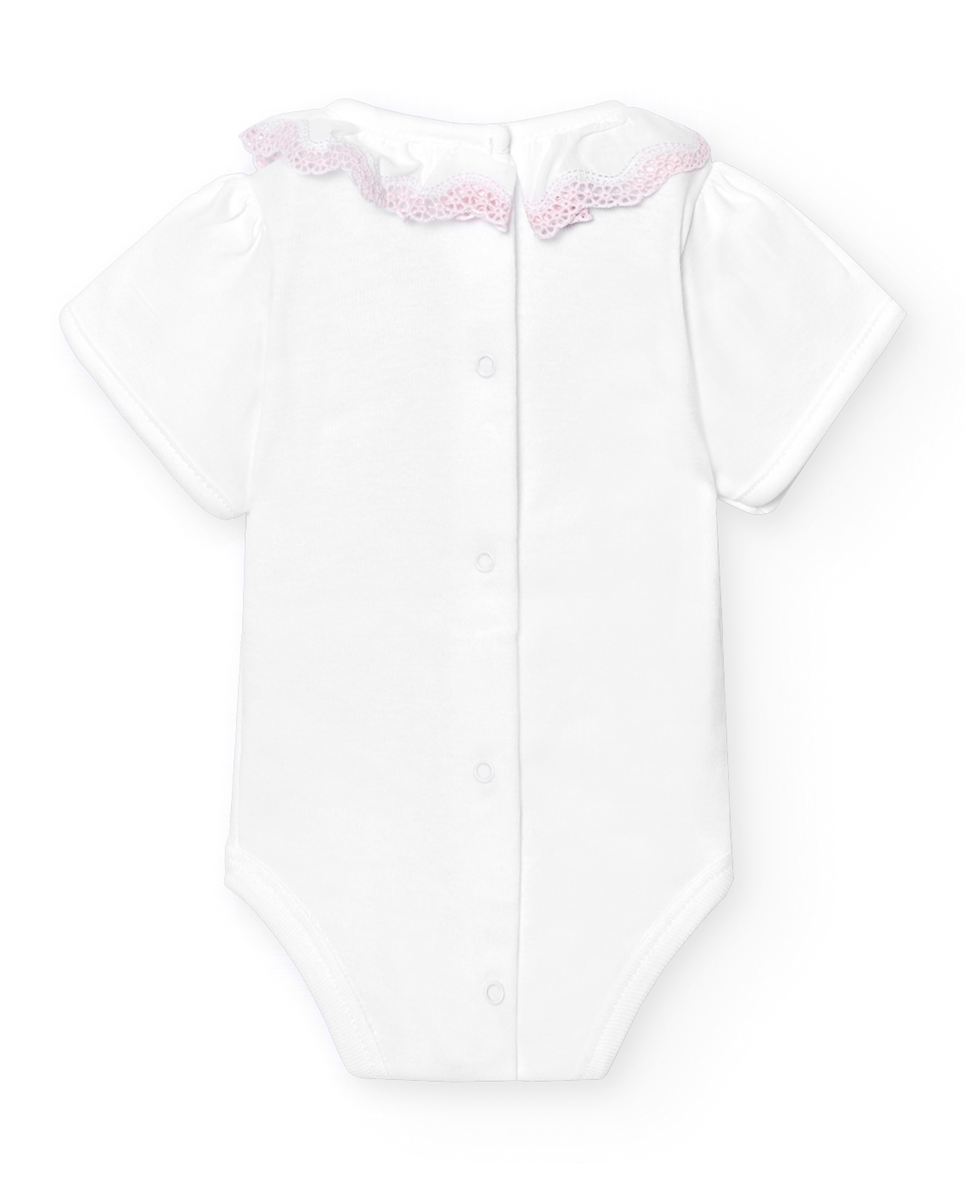 Pack de 2 bodys de bebé cuello volante bolillo - Rosa Rosa-2