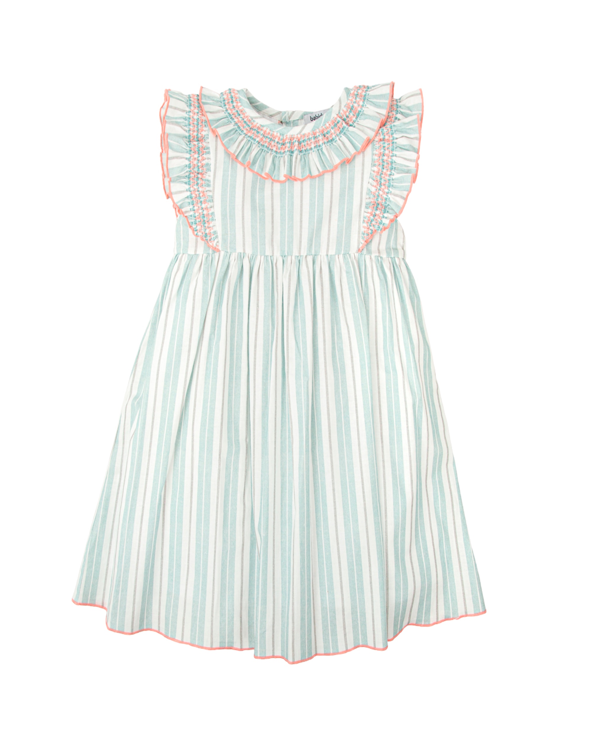 Imagen 0 de Vestido de niña cuello volante susurro Azul