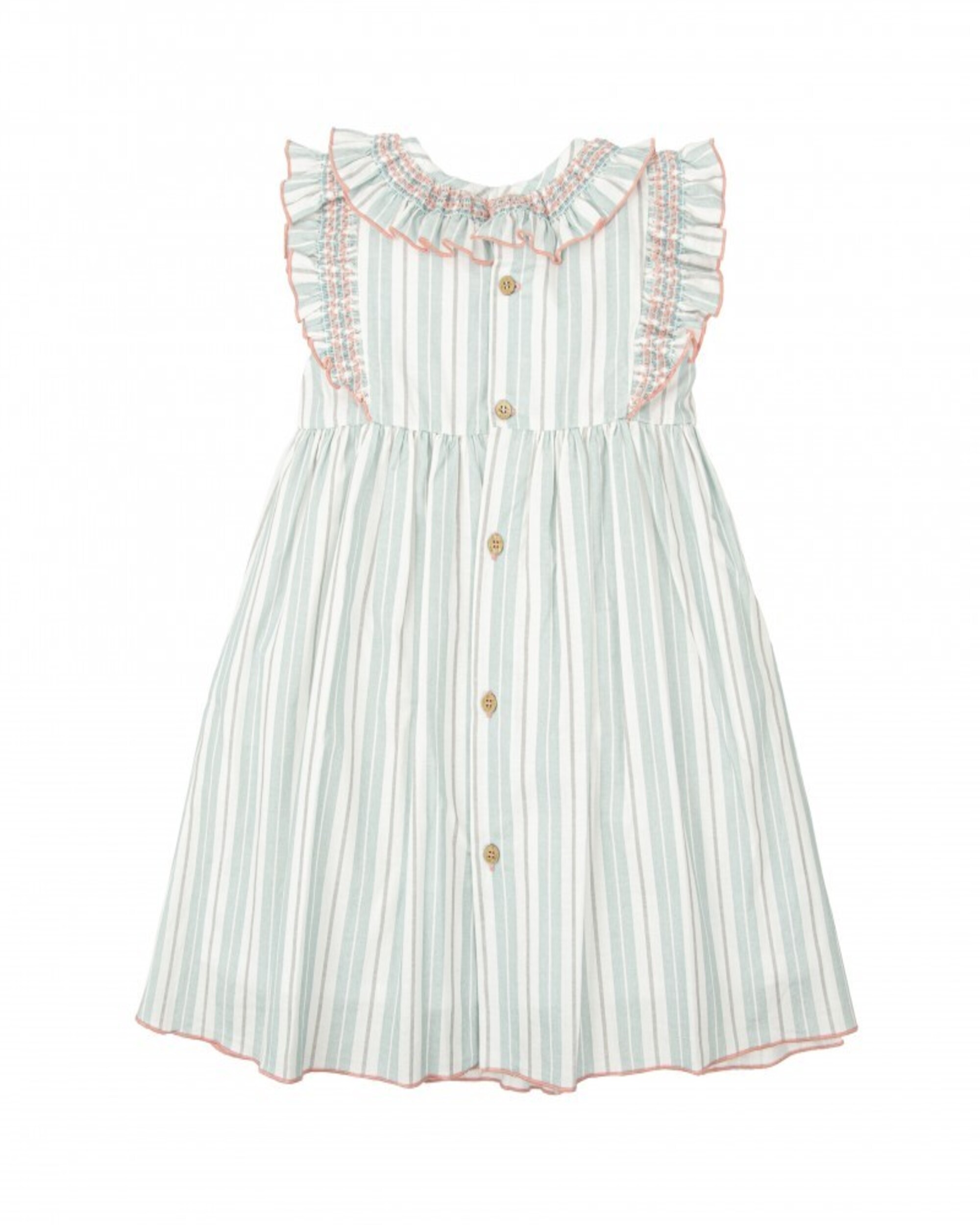 Imagen 2 de Vestido de niña cuello volante susurro - BABIDÚ - Azul Azul