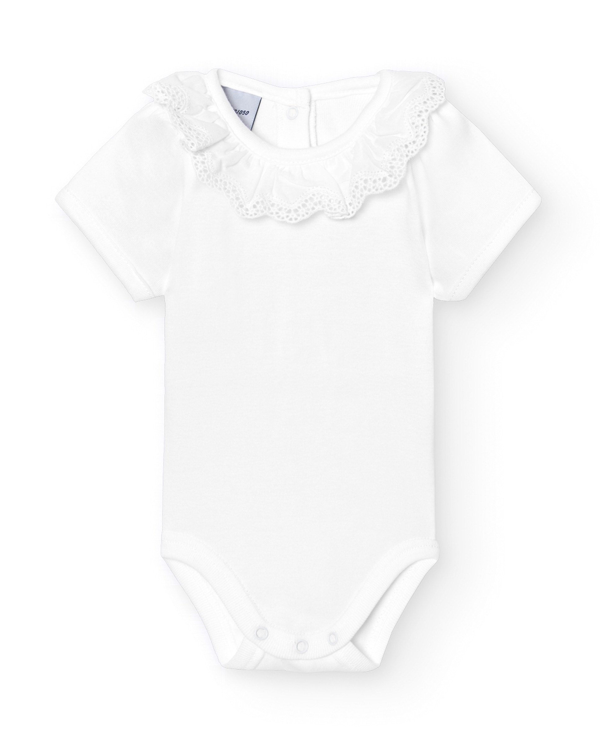 Pack de 2 bodys de bebé cuello volante bolillo - Blanco Blanco-1
