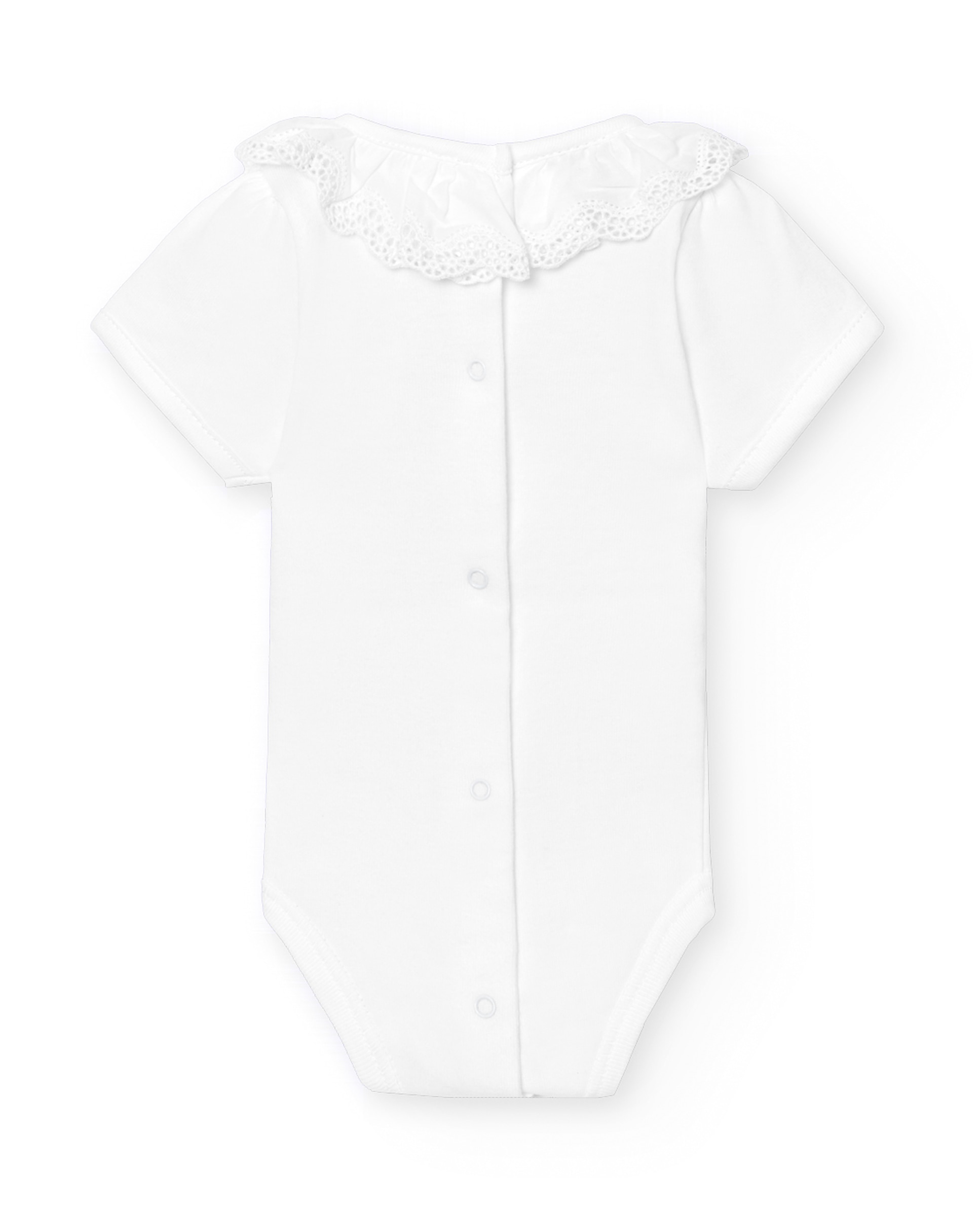Pack de 2 bodys de bebé cuello volante bolillo - Blanco Blanco-2