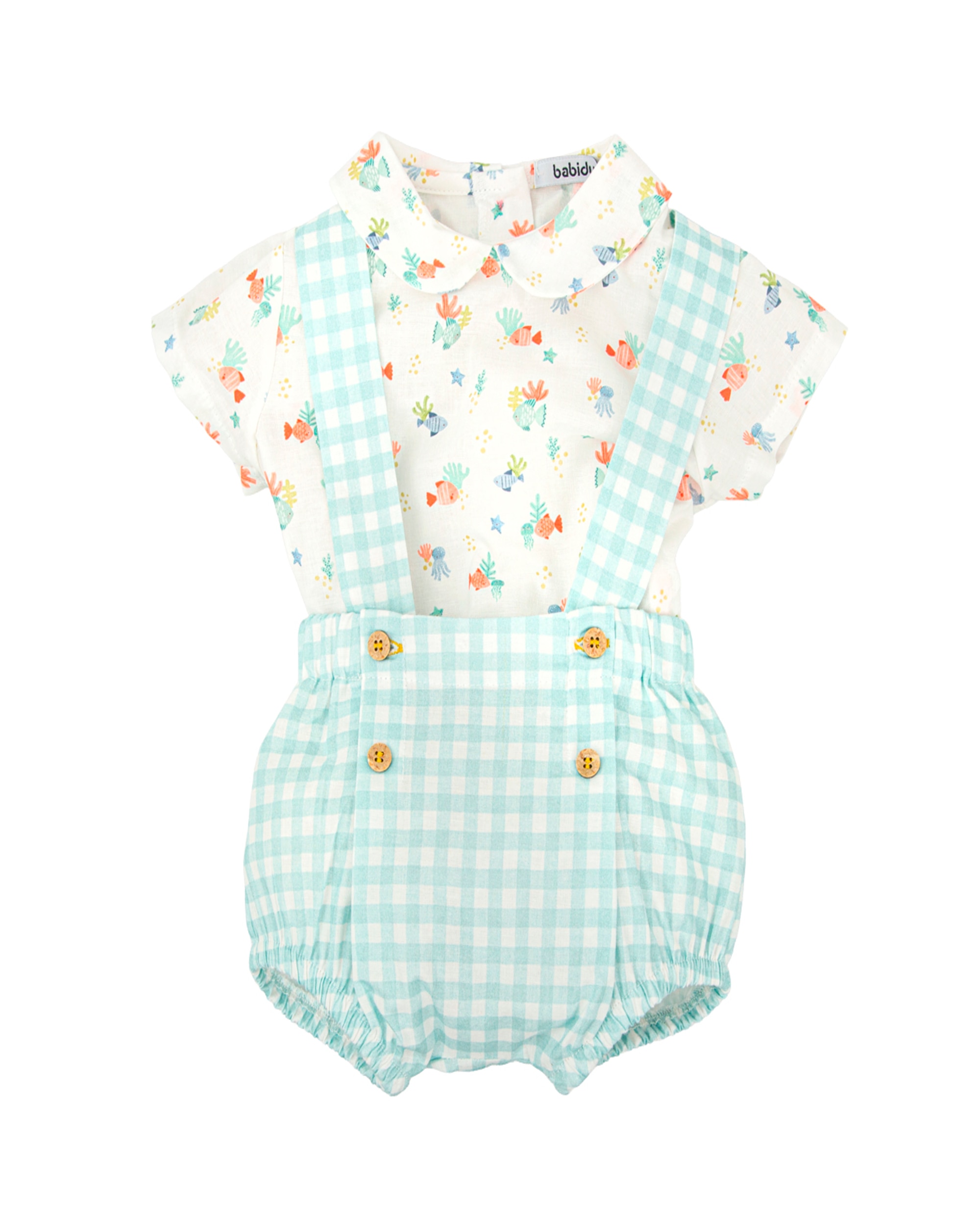 Conjunto de bebé peto latido - BABIDÚ - Blanco Blanco-1