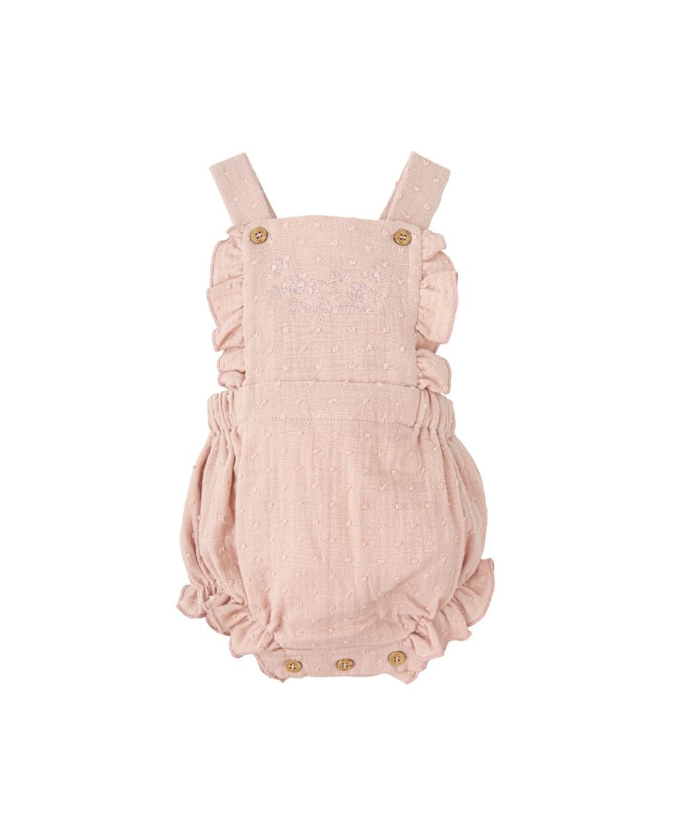 Imagen 1 de Pelele de bebé con volante y bordados - BABIDÚ - Rosa claro Rosa claro