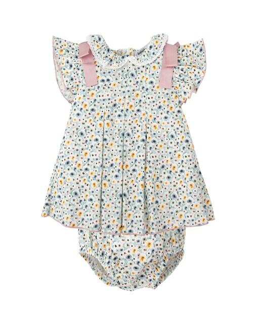 Imagen 0 de Conjunto de bebé niña de Jesusito con motivos florales y braguita a Juego
