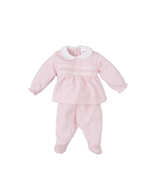 Conjunto de bebé niña de jersey con cuello a contraste y polaina