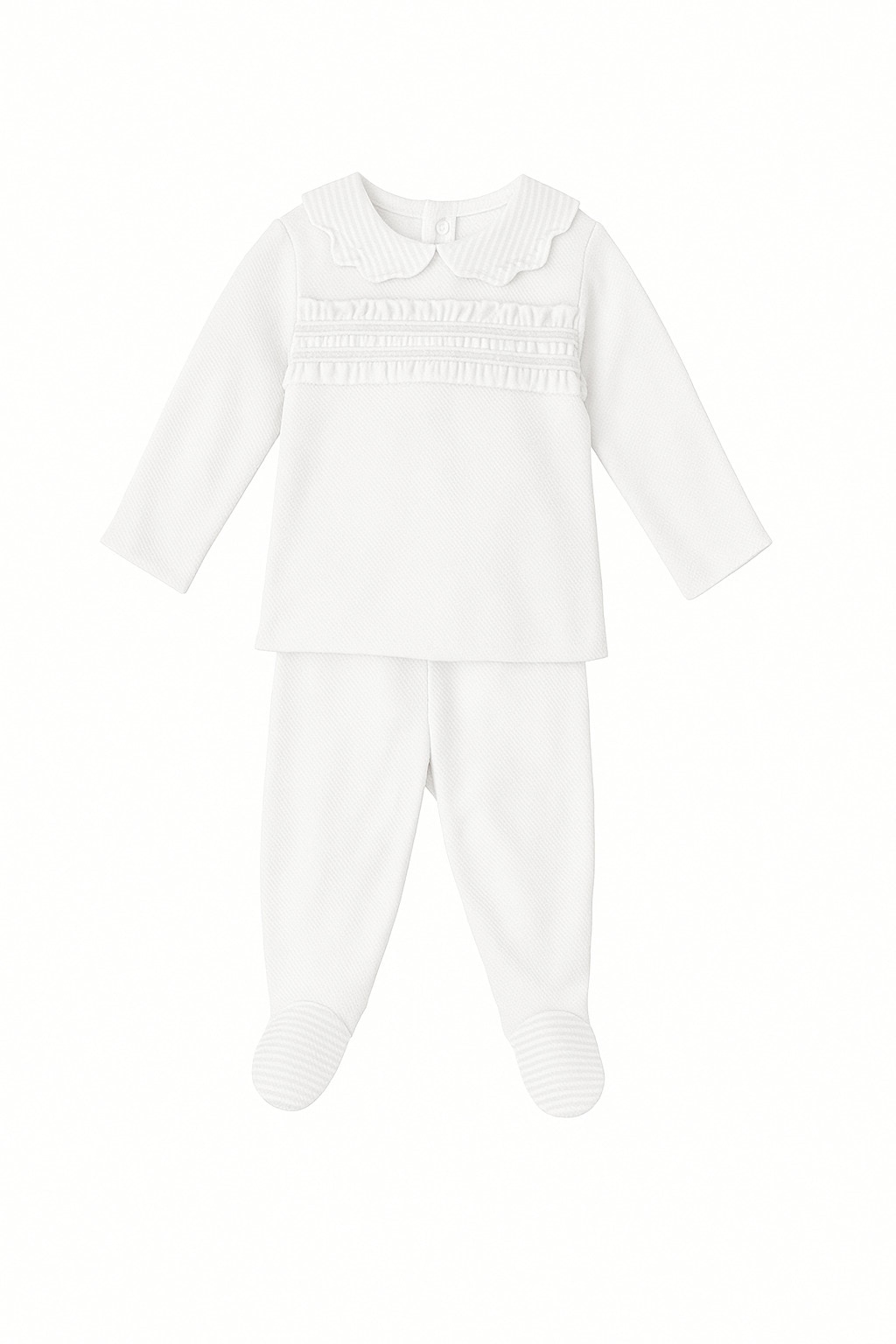 Imagen 0 de Conjunto de bebé de jersey y polainas Blanco