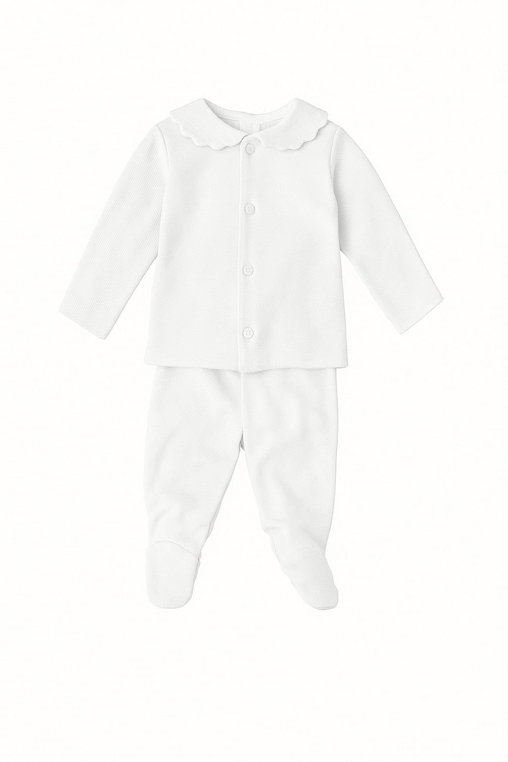 Conjunto de bebé de jersey y polainas - BABIDÚ - Blanco Blanco-2