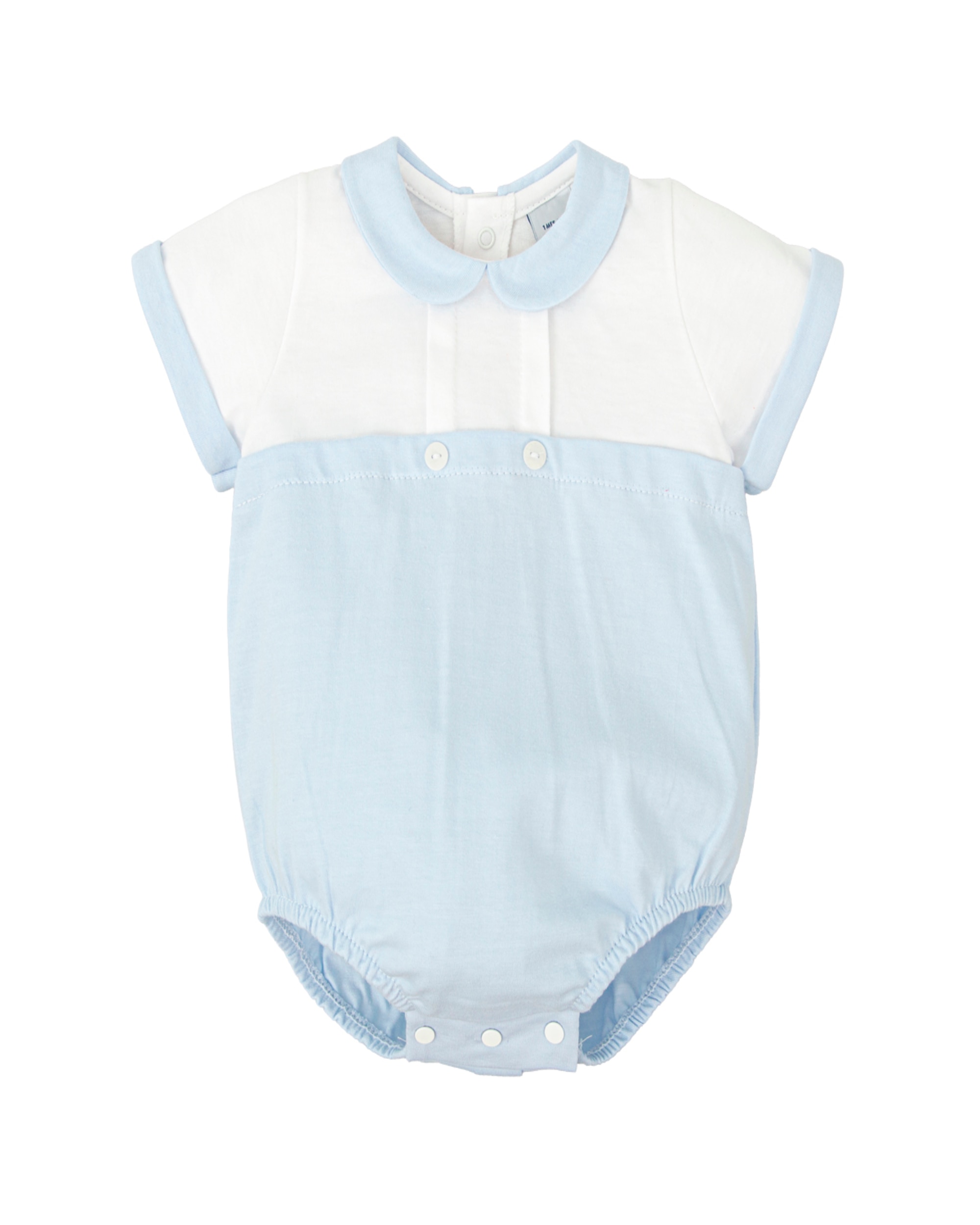 Pelele de bebé cuello bebe inocencia - BABIDÚ - Azul Azul-1