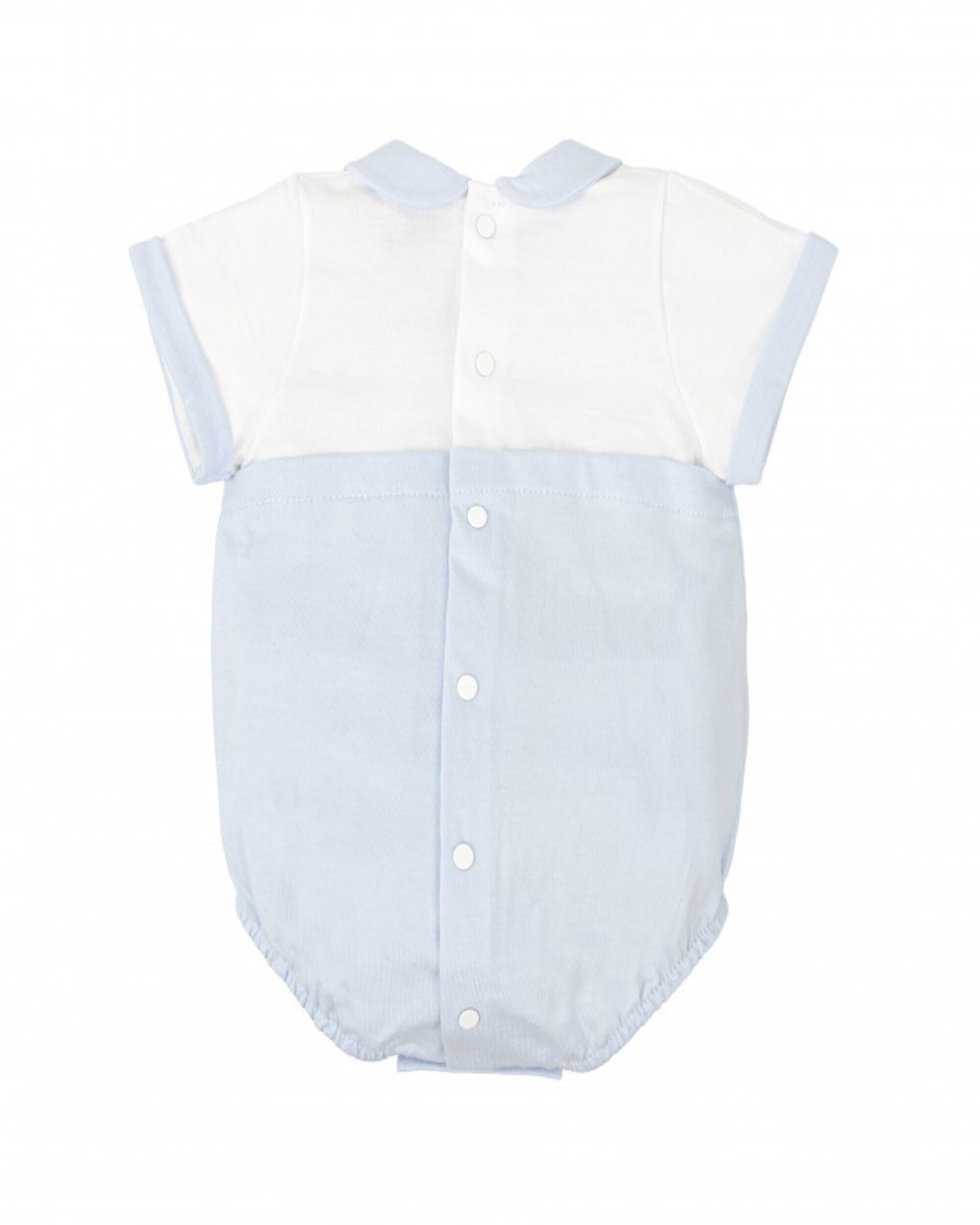 Pelele de bebé cuello bebe inocencia - BABIDÚ - Azul Azul-2