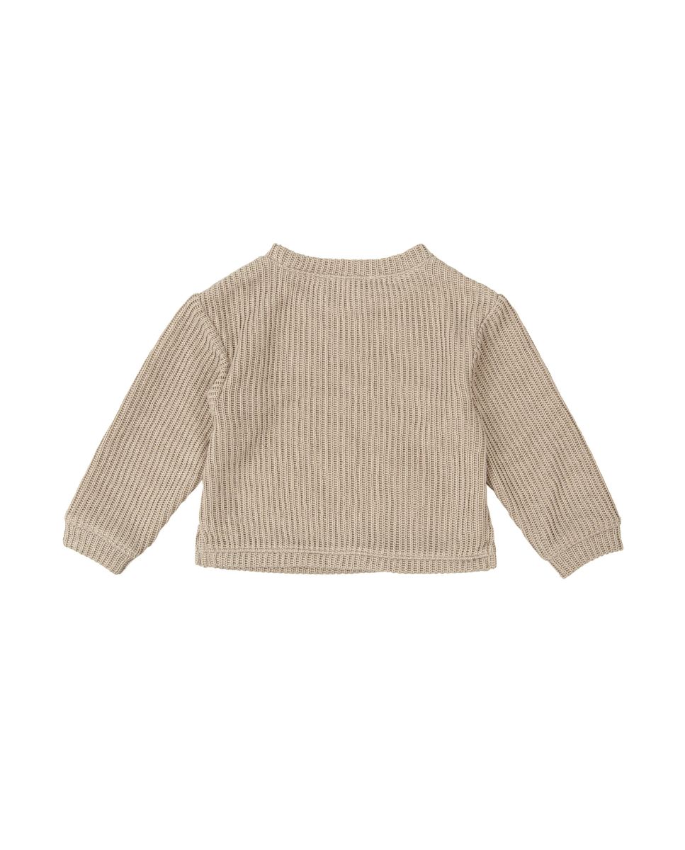 Imagen 2 de Jersey de niño en punto canalé con cuello redondo - BABIDÚ - Beige Beige