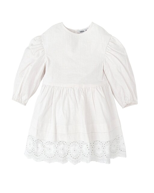 Imagen 0 de Vestido de bebe niña con puntillas y manga larga