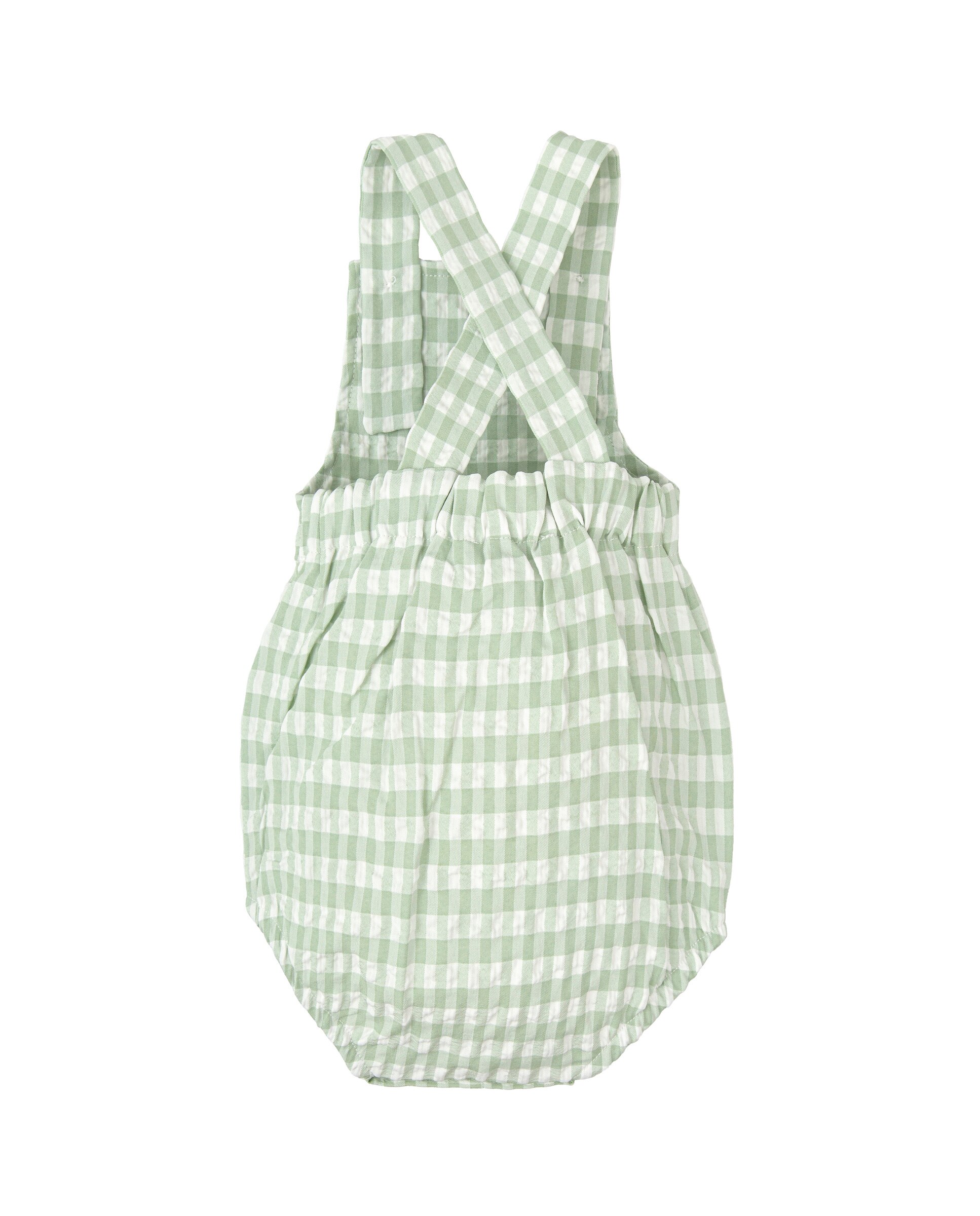 Imagen 2 de Peto de bebé vichy con botones de madera - BABIDÚ - Verde Verde