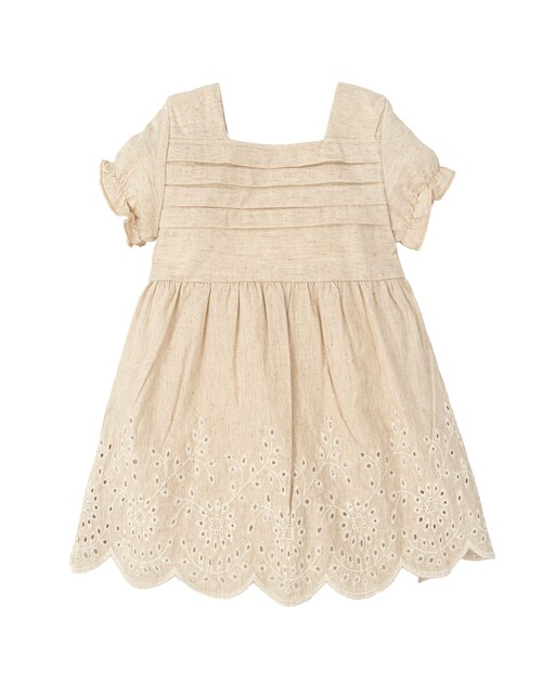 Imagen 0 de Vestido de bebé niña de manga corta liso