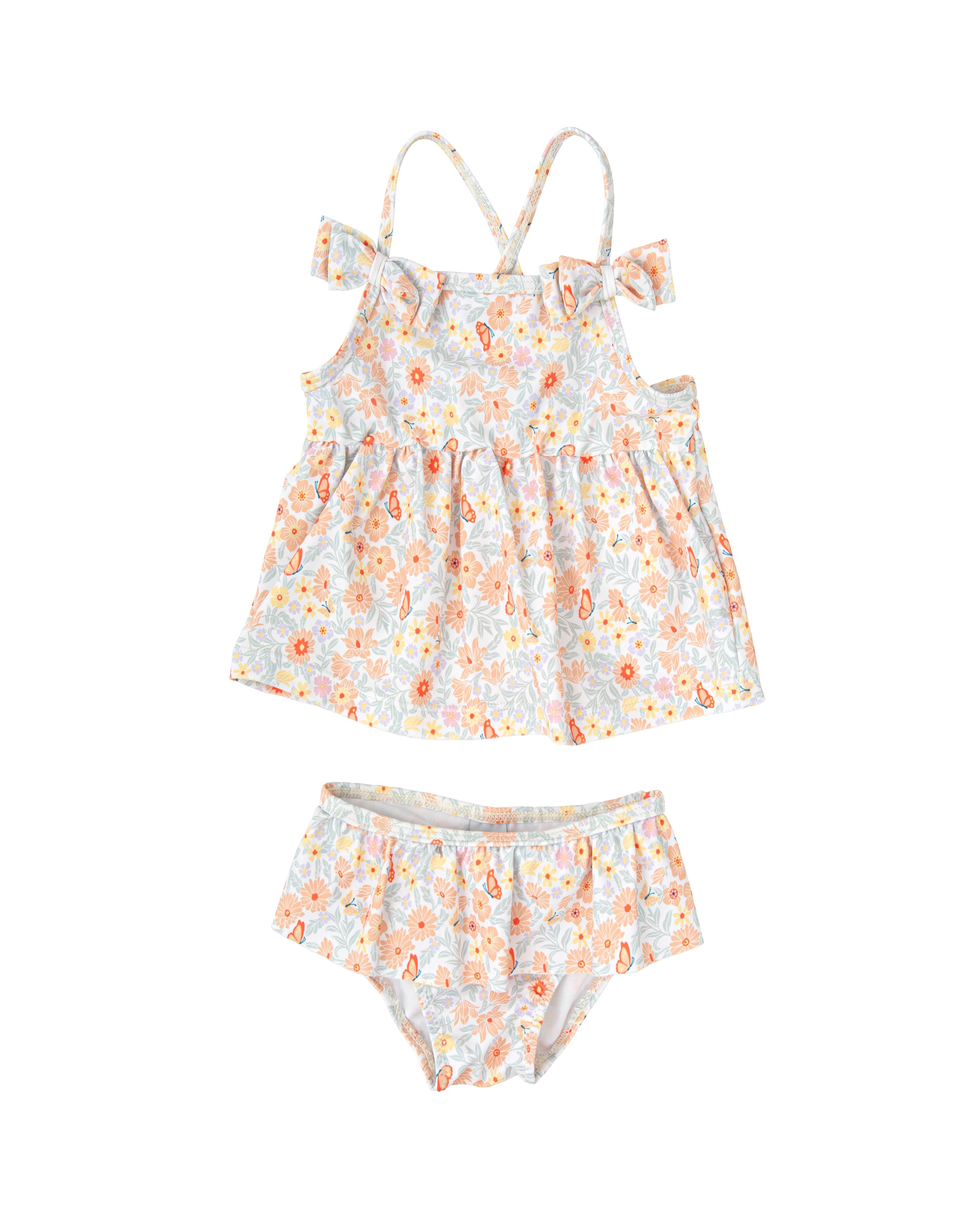 Bikini de bebé con top de tirantes y braguita con volante - BABIDÚ - Multicolor Multicolor-2
