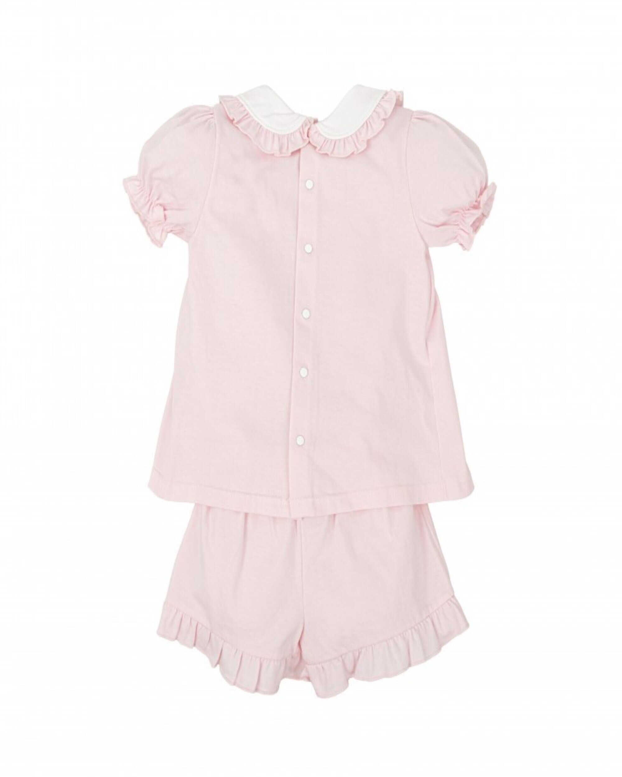Conjunto de niña pantalon corto volante inocencia - BABIDÚ - Rosa Rosa-2