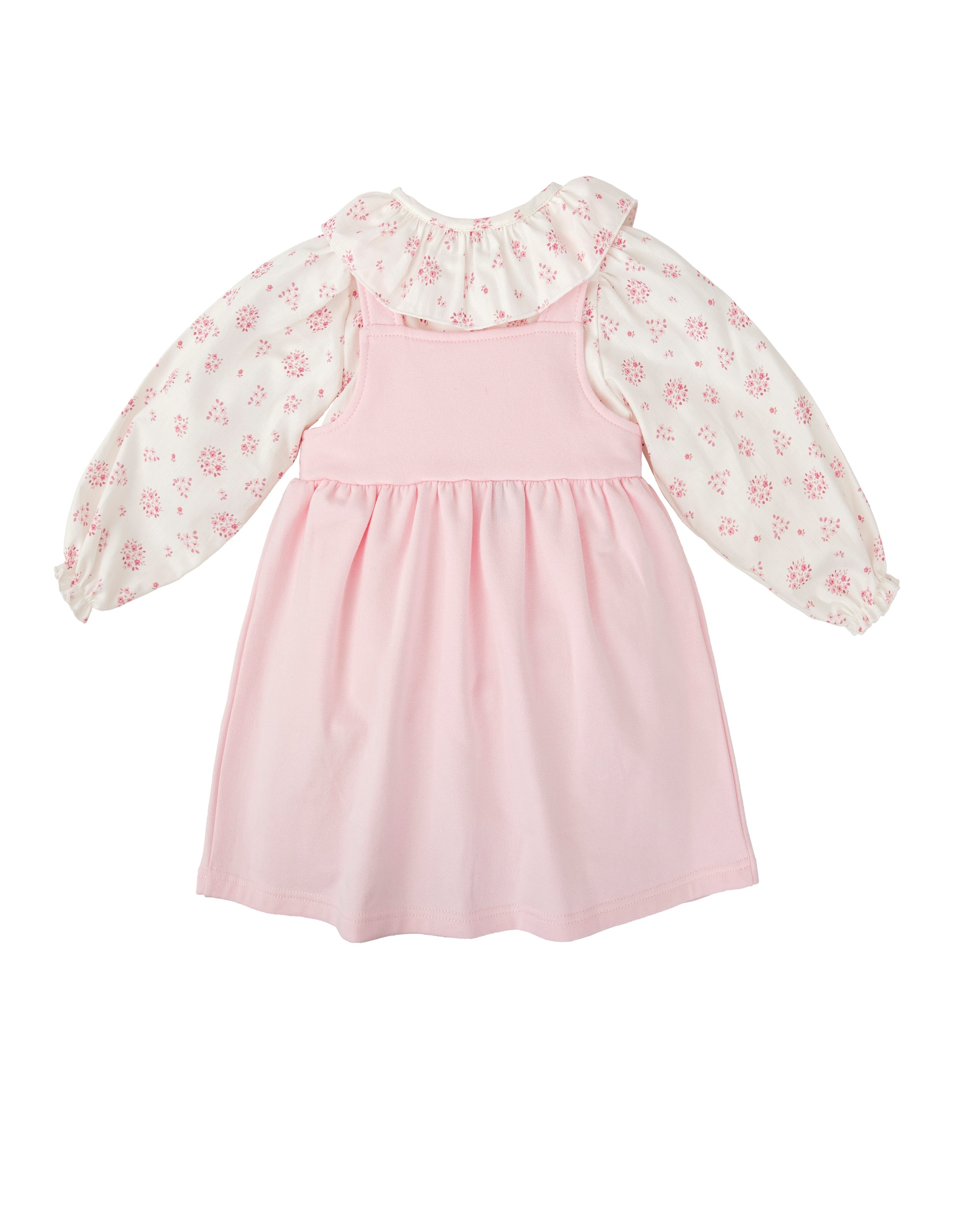 Conjunto de bebé niña con pichi y camisa a juego - BABIDÚ - Rosa Rosa-2