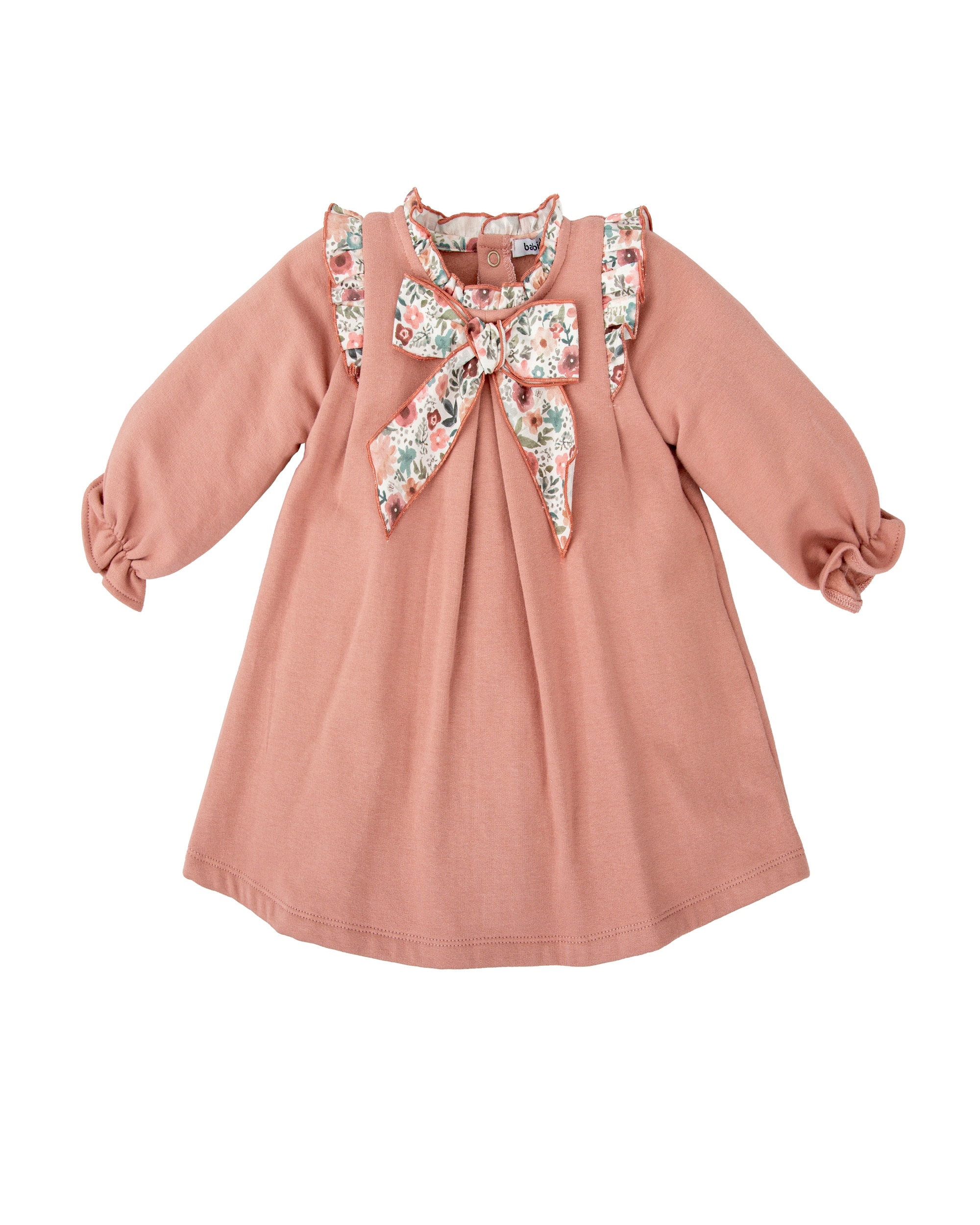 Imagen 0 de Vestido de bebé niña con lazo en el pecho Rosa
