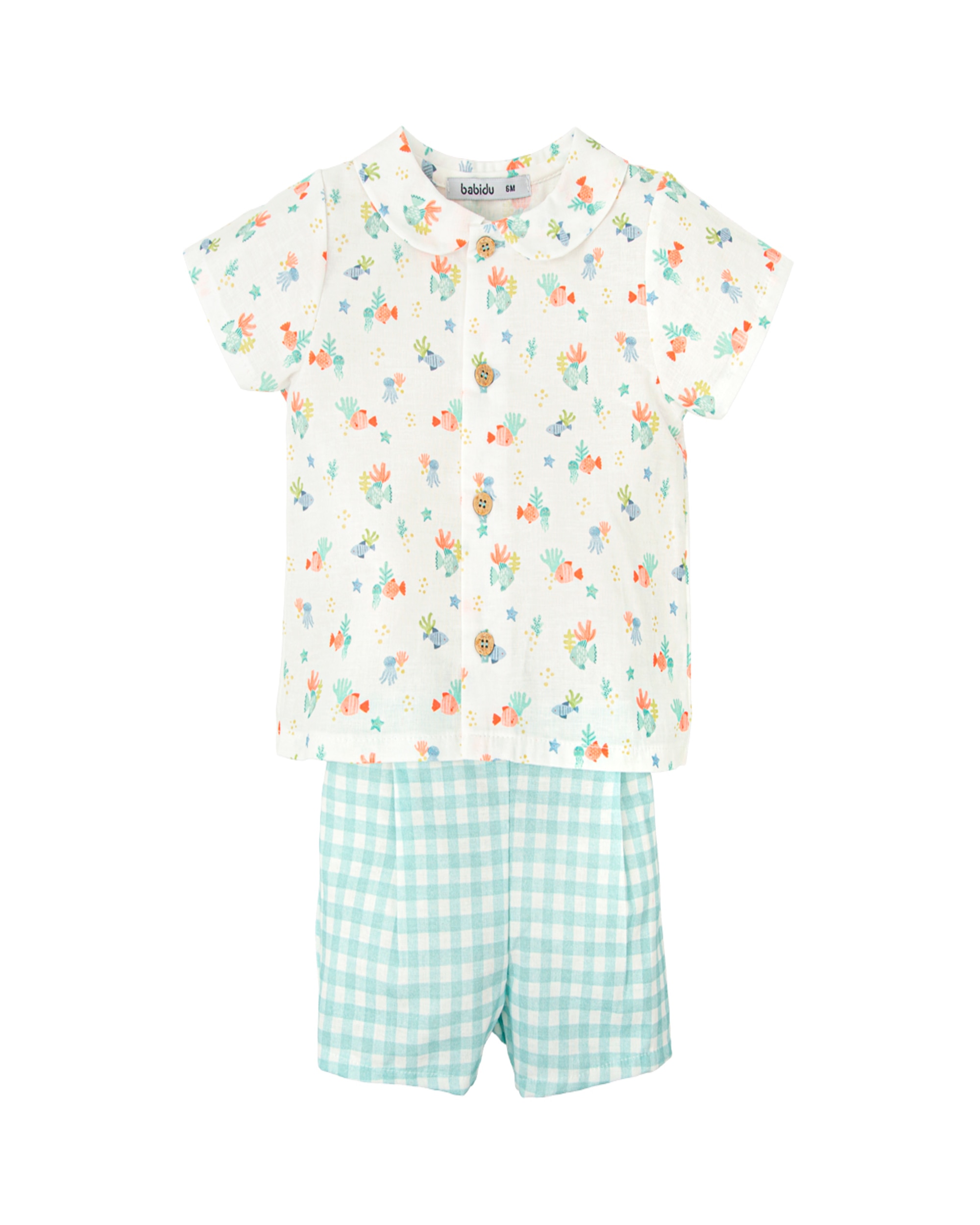 Conjunto de bebé pantalón latido - BABIDÚ - Blanco Blanco-1