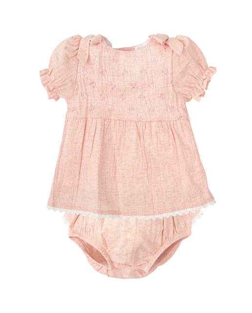 Imagen 0 de Conjunto de bebé niña de  blusita y braguita con bordados florales