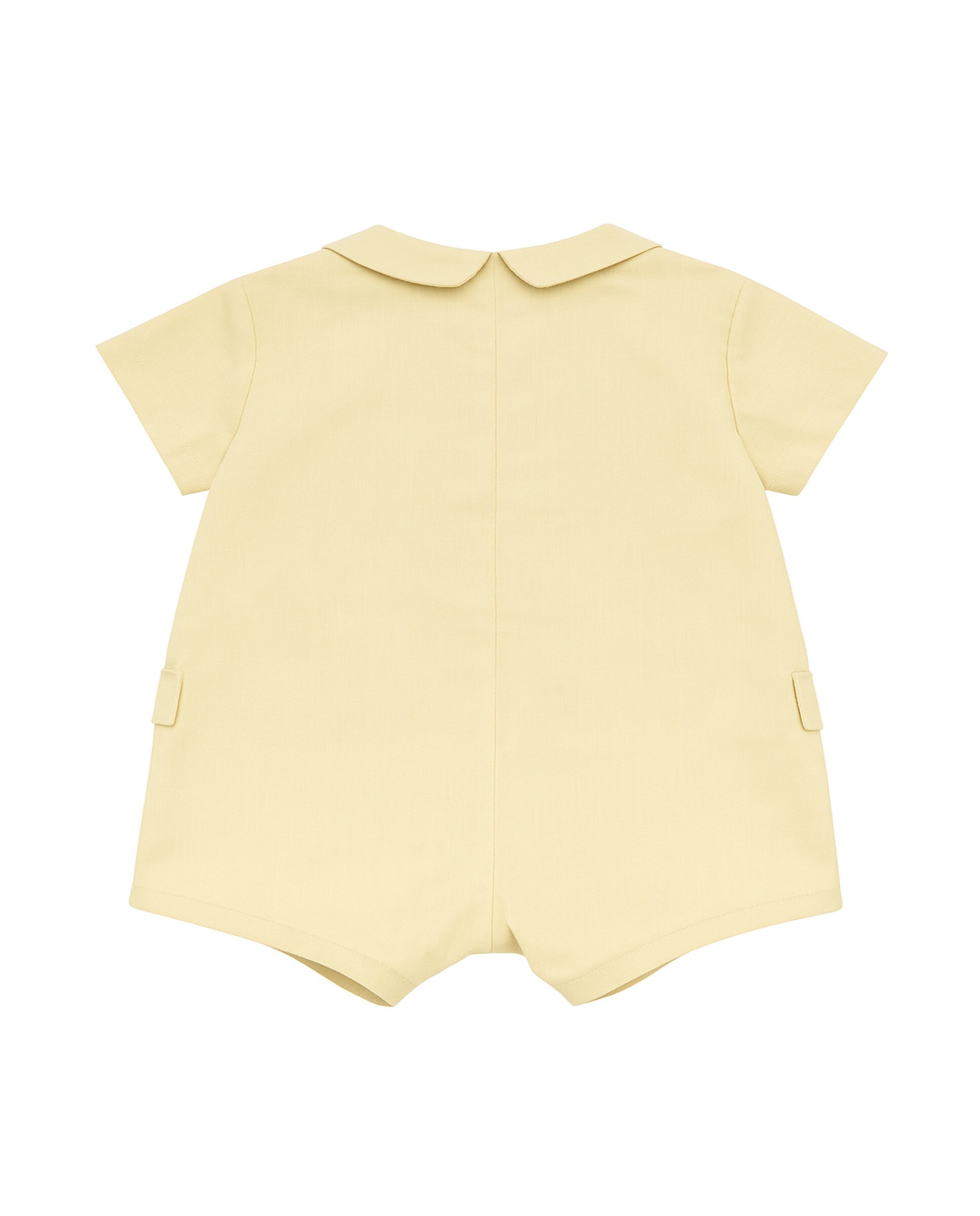 Pelele de bebé liso con botones de madera - BABIDÚ - Beige Beige-2