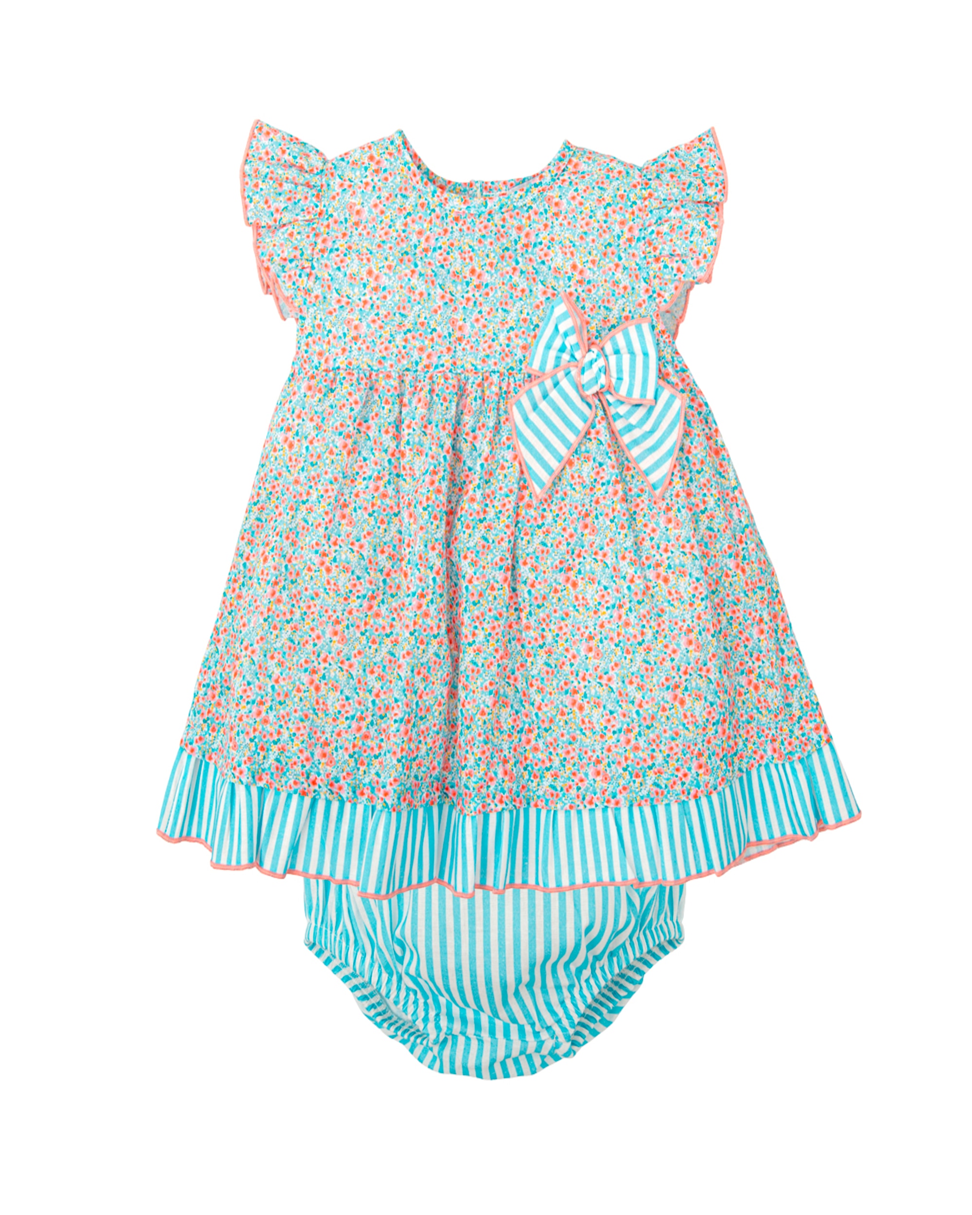 Imagen 0 de Conjunto de bebé lazo y ranita melodia Azul