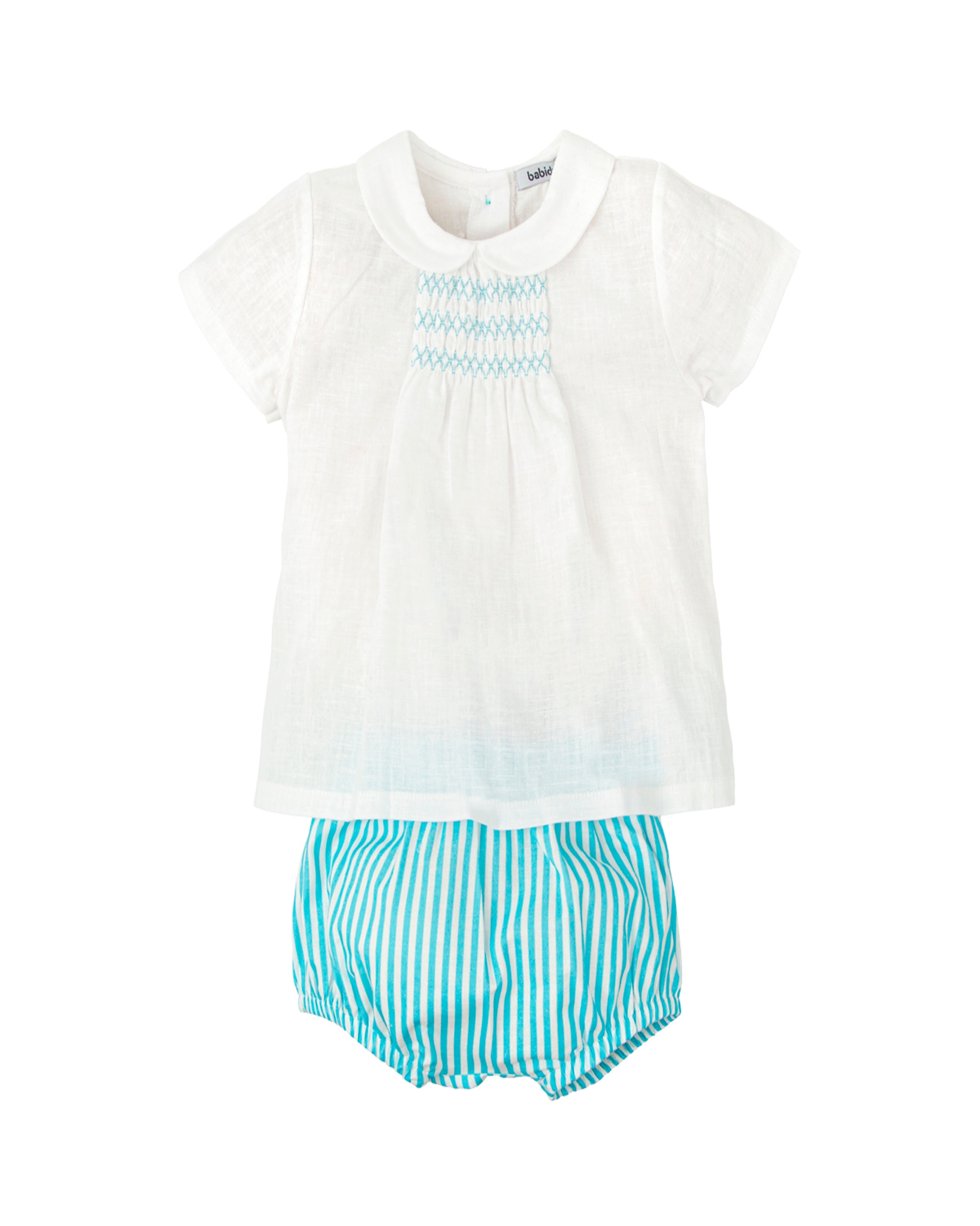 Imagen 0 de Conjunto de bebé nido de abeja y ranita melodia Blanco