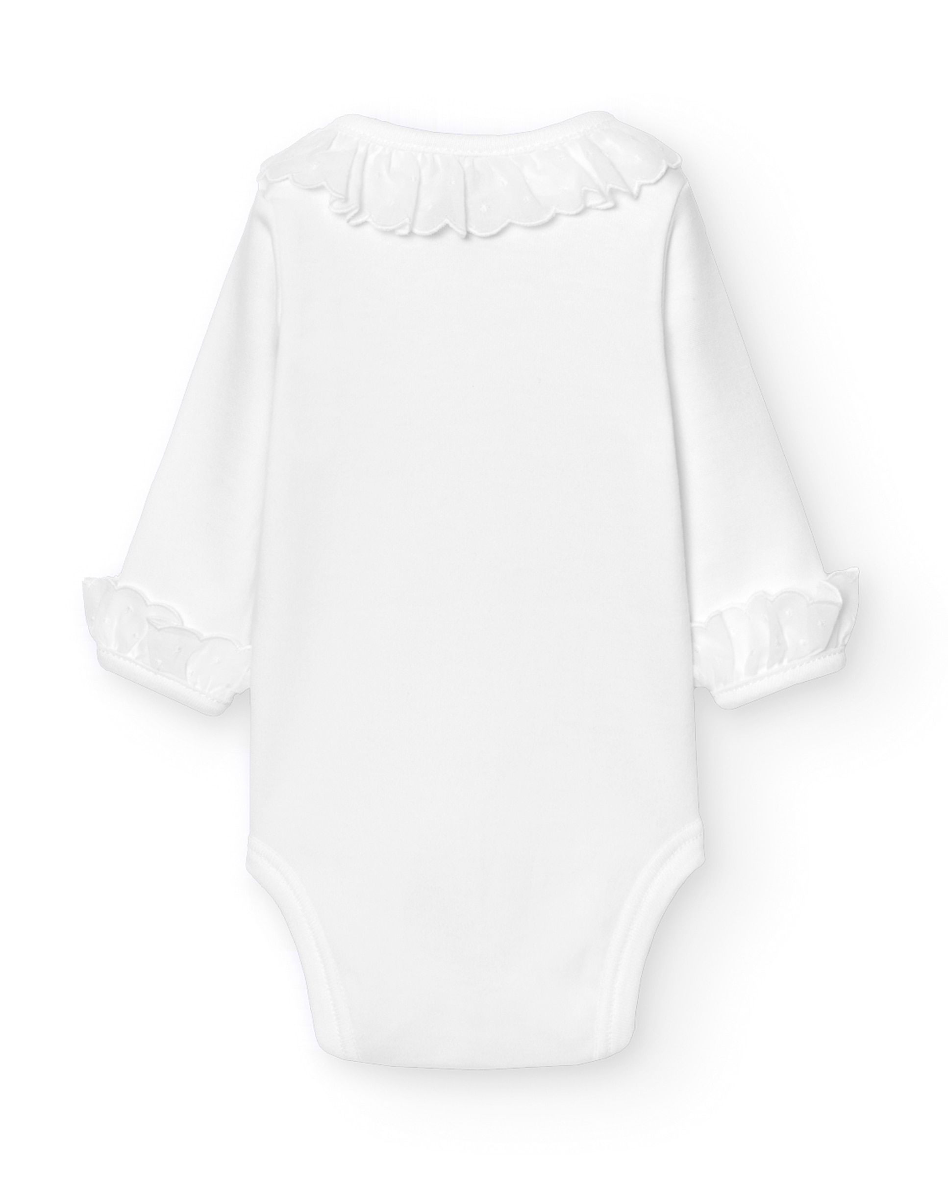 Imagen 2 de Pack de 2 bodys de bebé cruzado cuello y puños batista - BABIDÚ - Blanco Blanco
