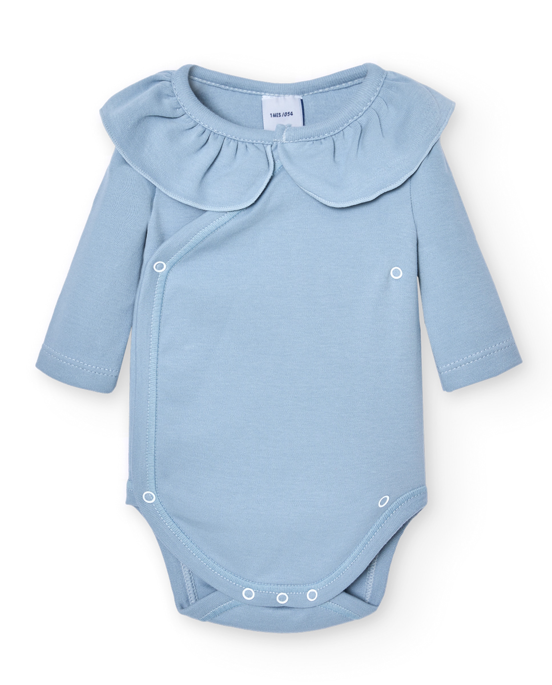 BABIDÚ - Pack de 2 bodys de bebé cruzado cuello volante.