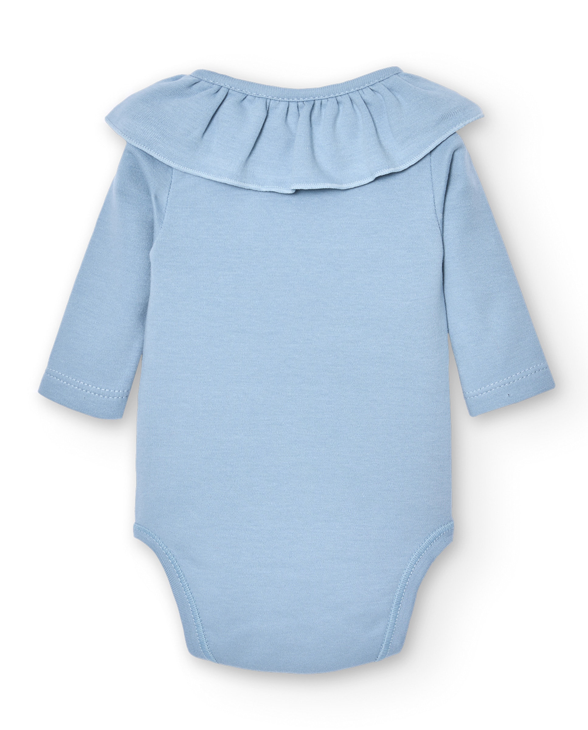 Imagen 2 de Pack de 2 bodys de bebé cruzado cuello volante - BABIDÚ - Azul Azul