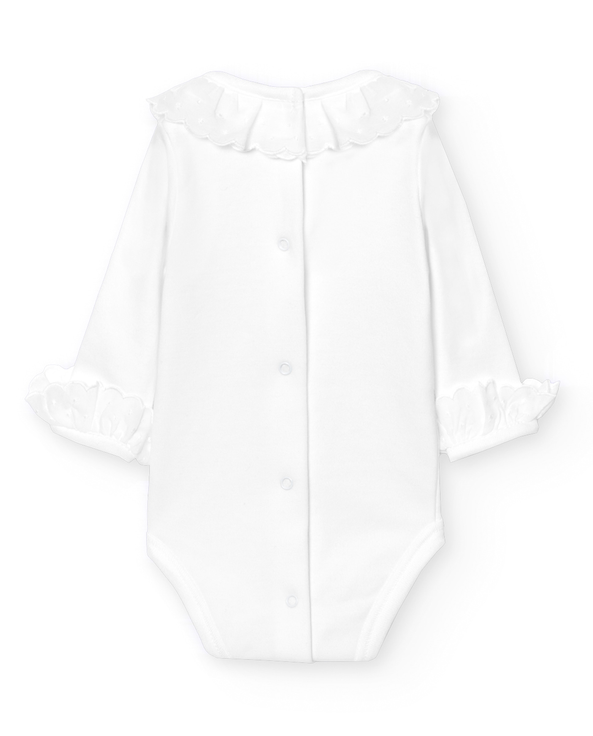 Pack de 2 bodys de bebé cuello puntilla manga larga - Blanco Blanco-2