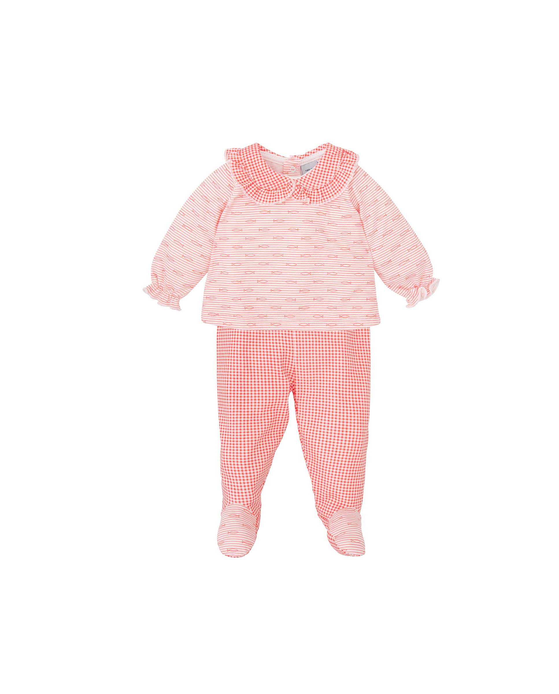 Imagen 0 de Conjunto de bebe niña de camiseta estampada y polaina vichy Rojo
