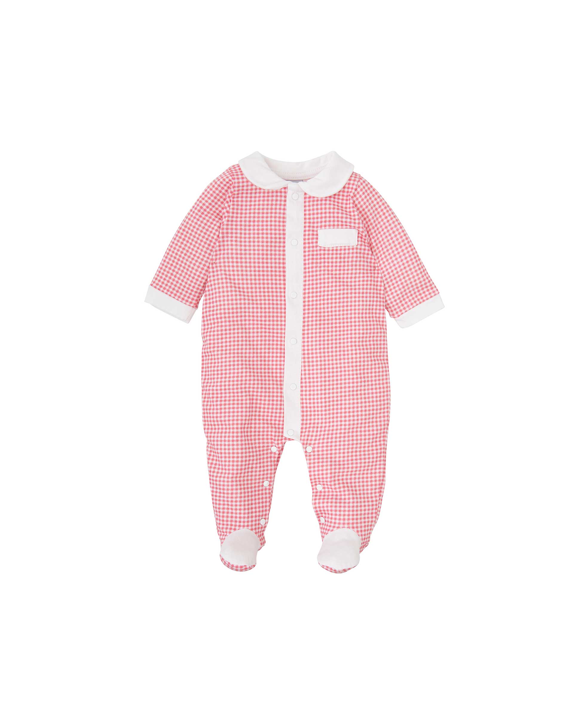 Imagen 0 de Pelele de bebe niño en cuadros vichy 100% algodón Rojo