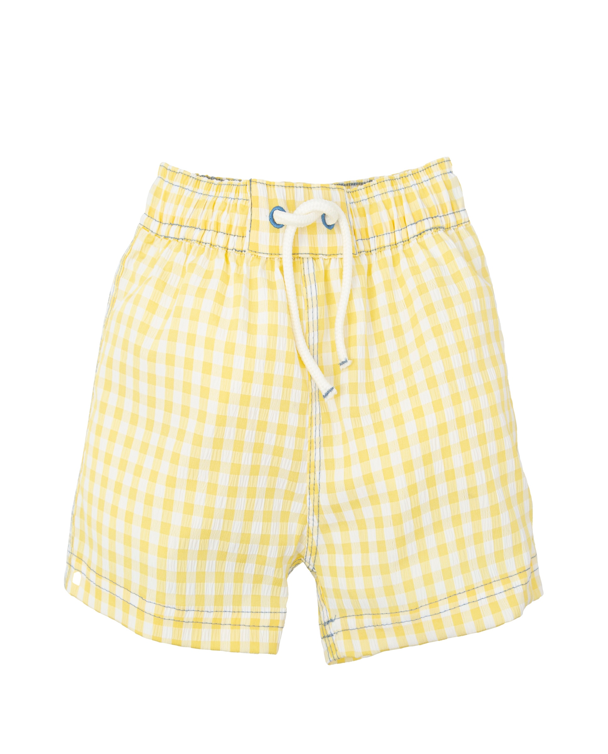 Imagen 1 de Bañador de bebé de cuadros vichy con cordón de ajuste Amarillo