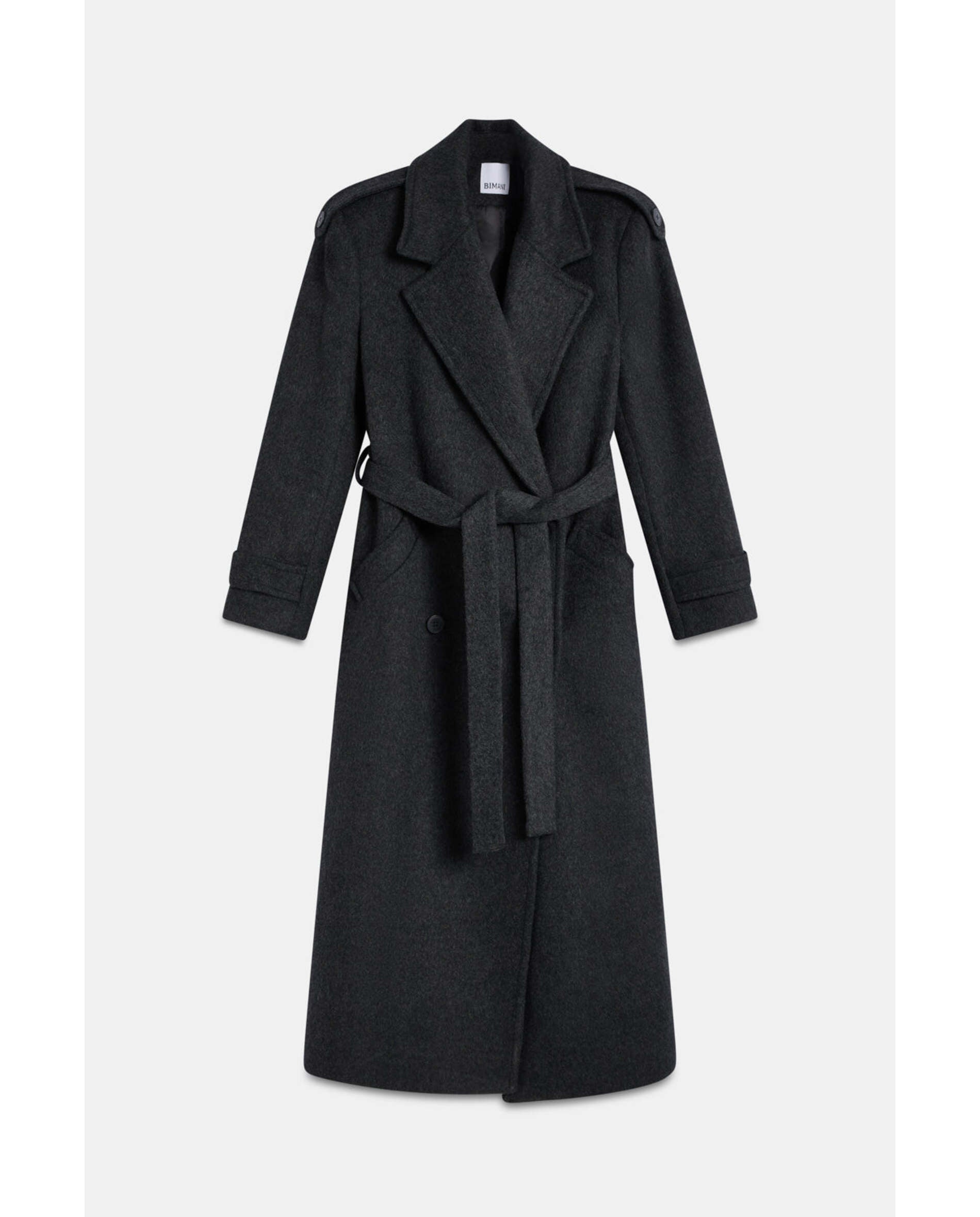 Abrigo de mujer oversize de lana - Bimani - Gris Gris-1