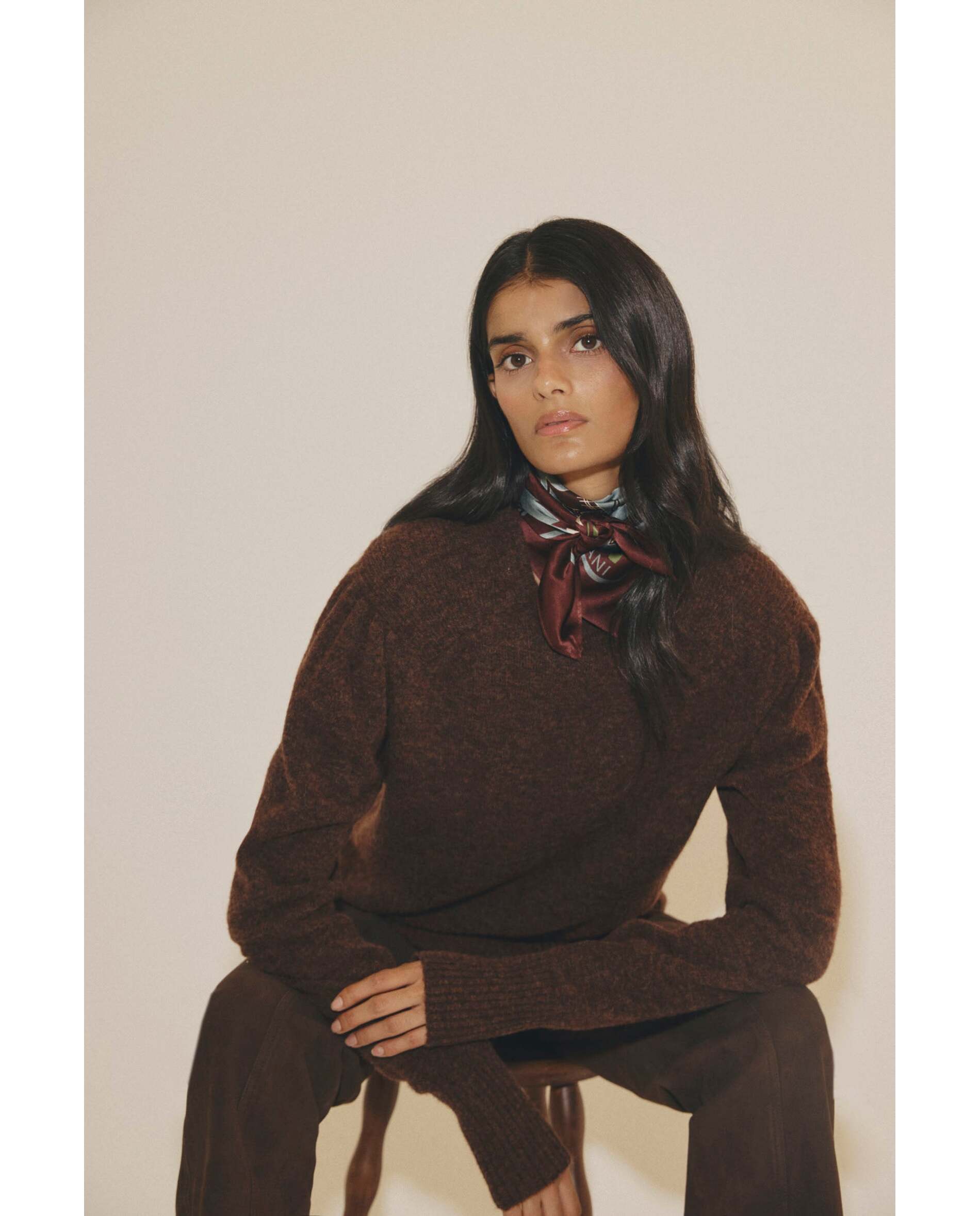 Imagen 1 de Jersey de mujer con hombreras - Bimani - Marrón Marrón