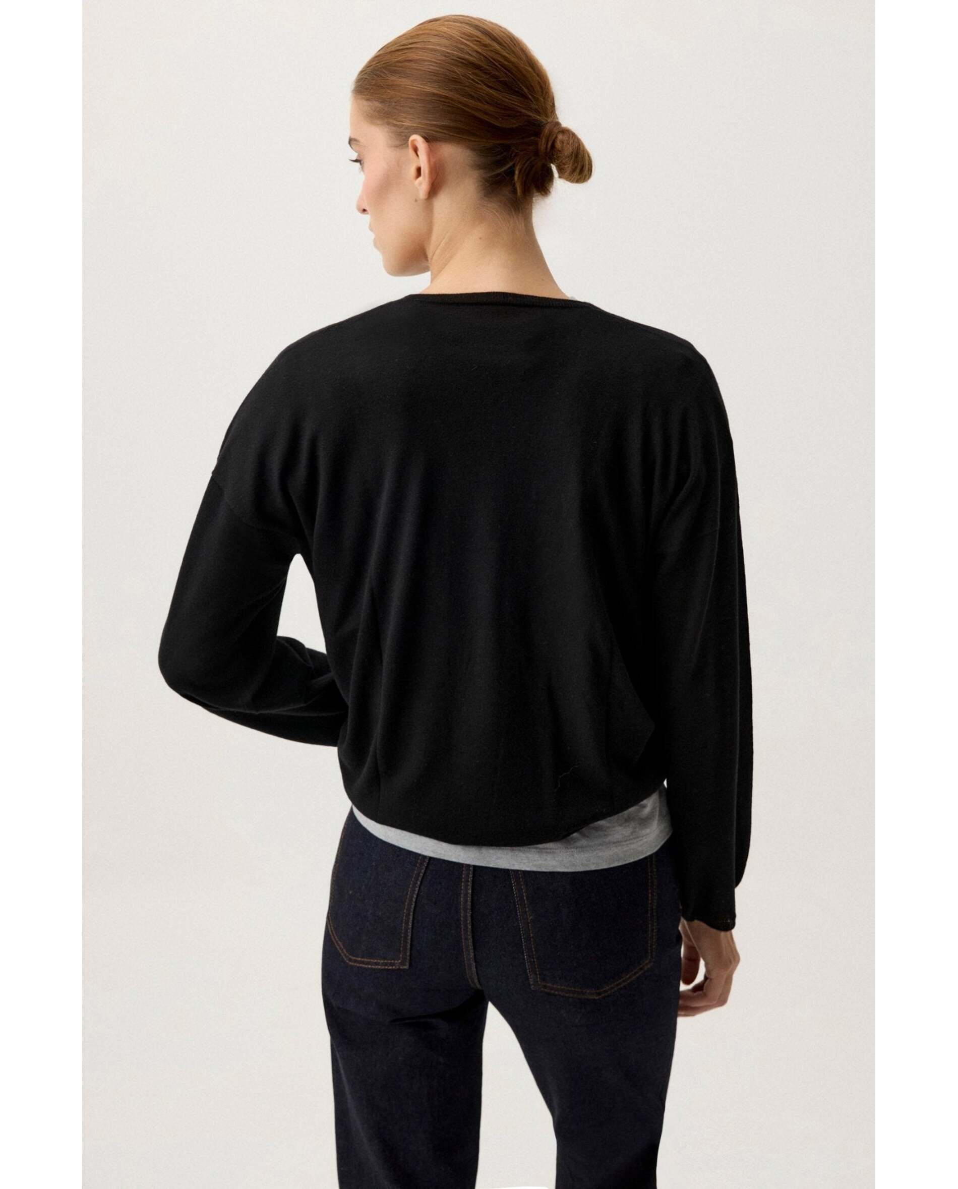 Jersey de mujer fino de lana - Bimani - Negro Negro-2