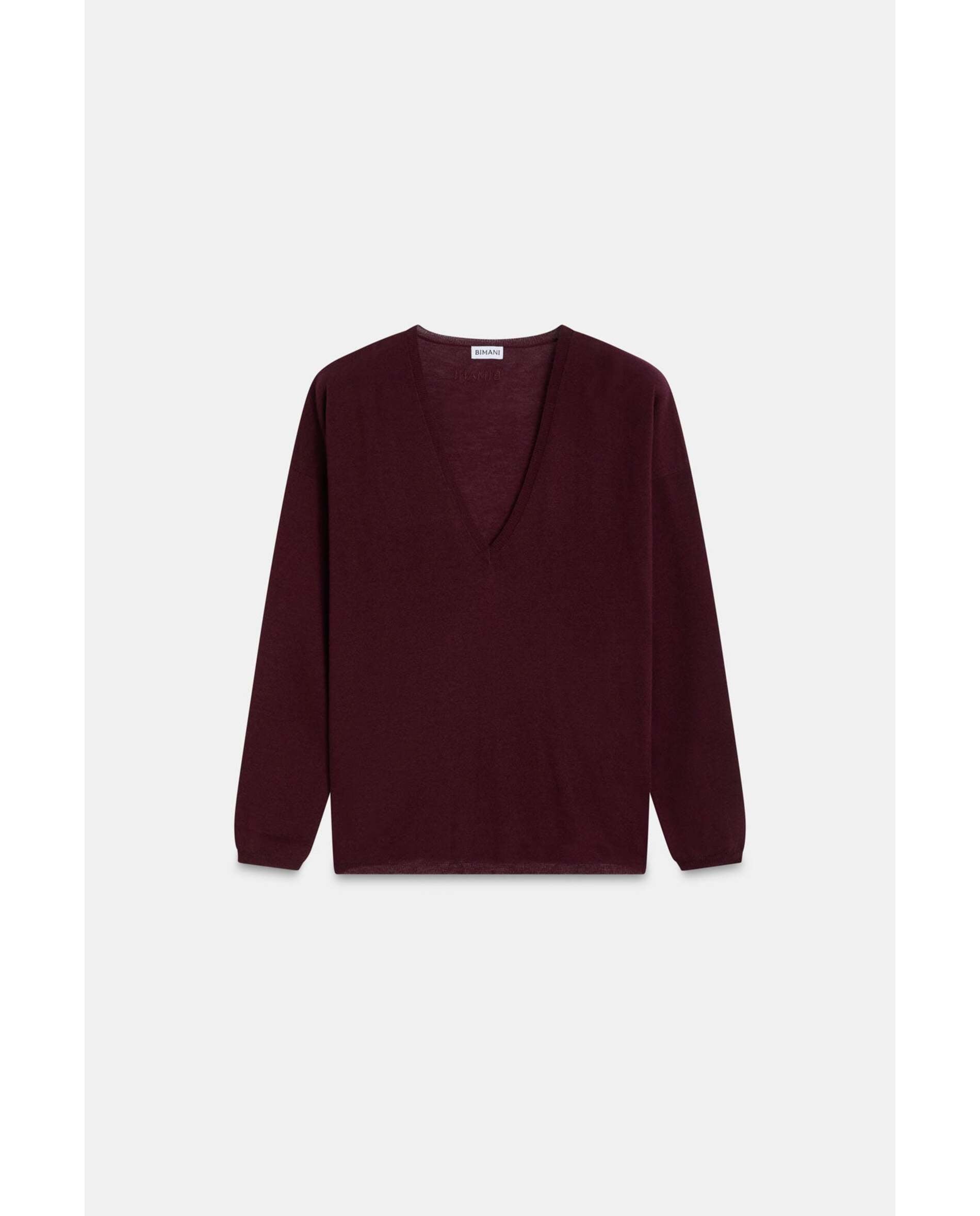 Jersey de mujer fino de lana - Bimani - Burdeos Burdeos-1