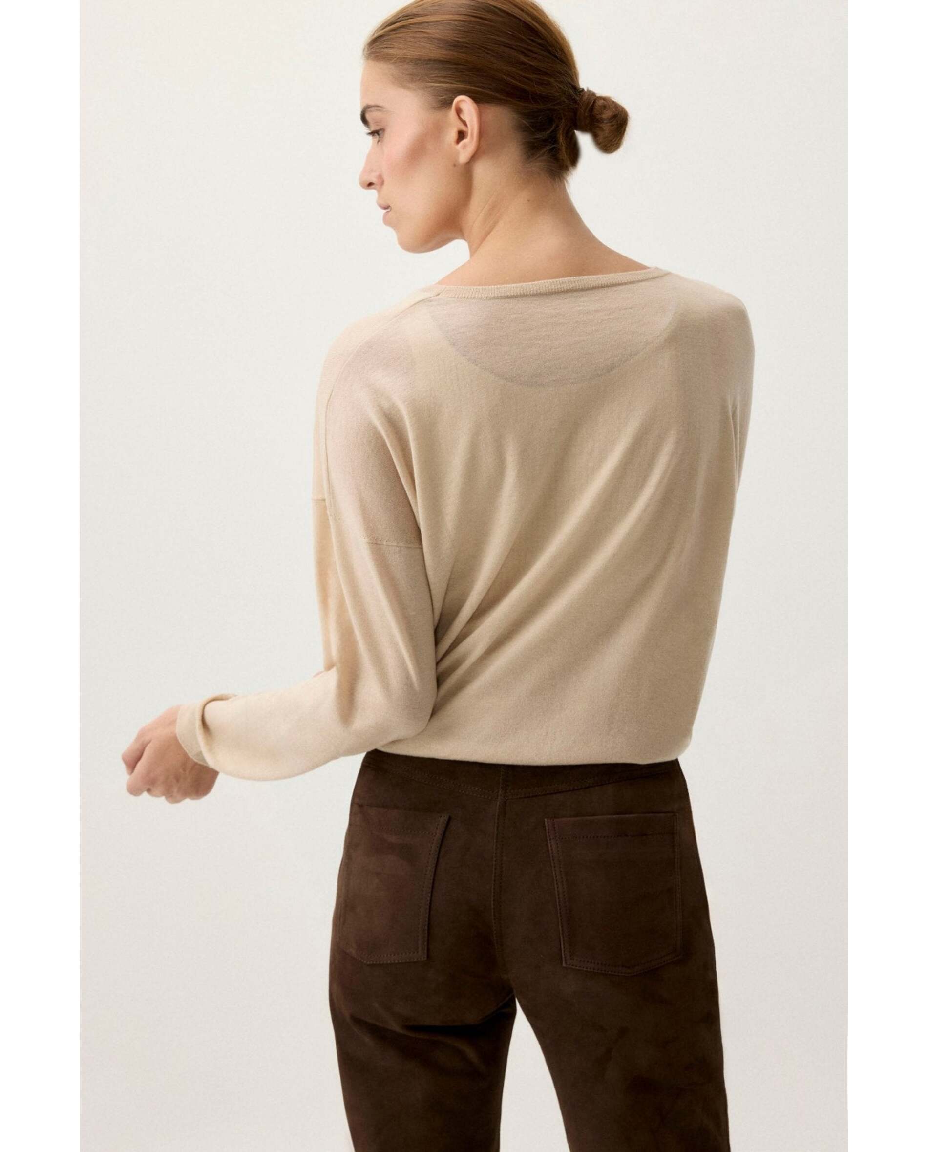 Jersey de mujer fino de lana - Bimani - Beige Beige-2