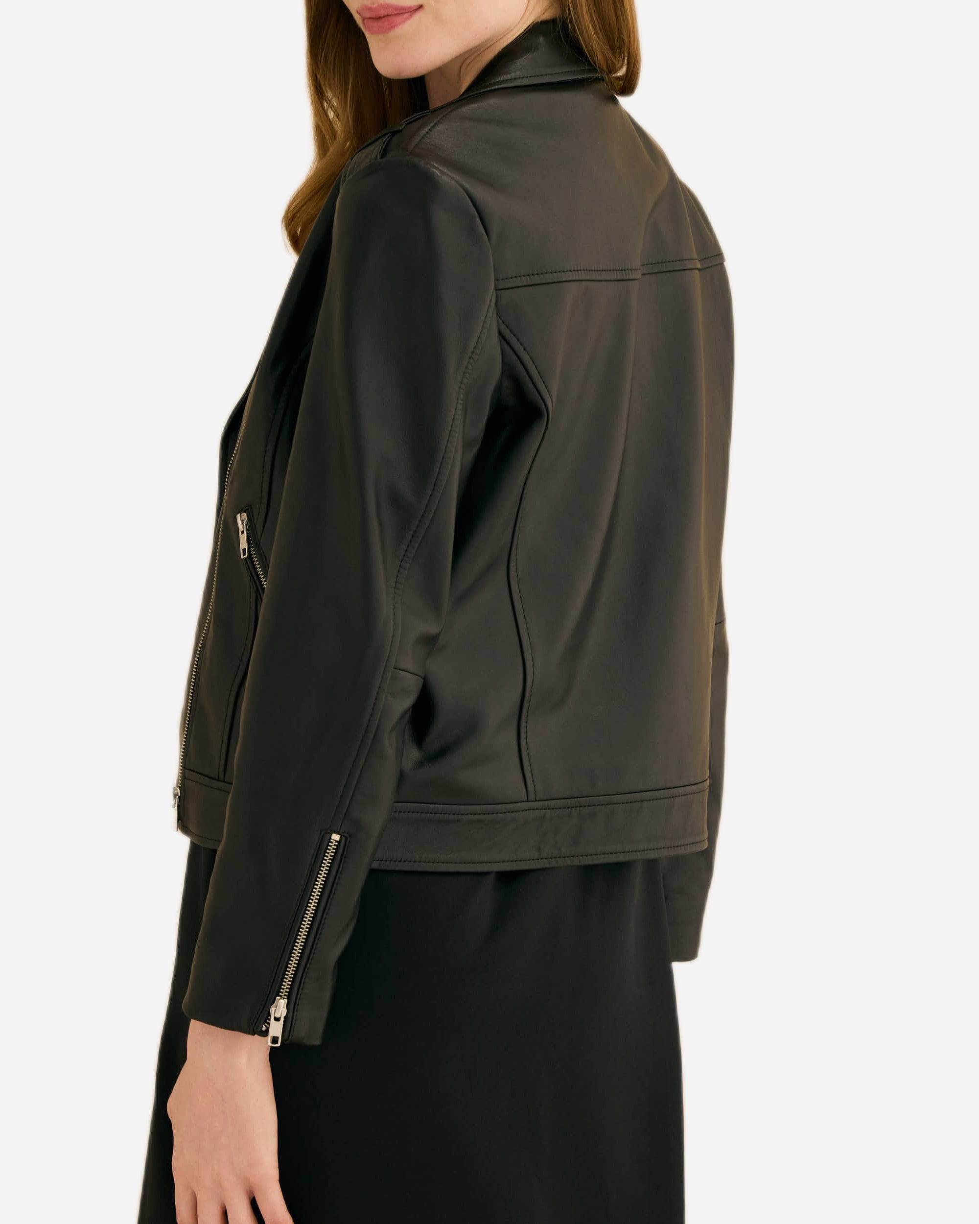 Imagen 2 de Cazadora biker de mujer de piel - Bimani - Negro Negro
