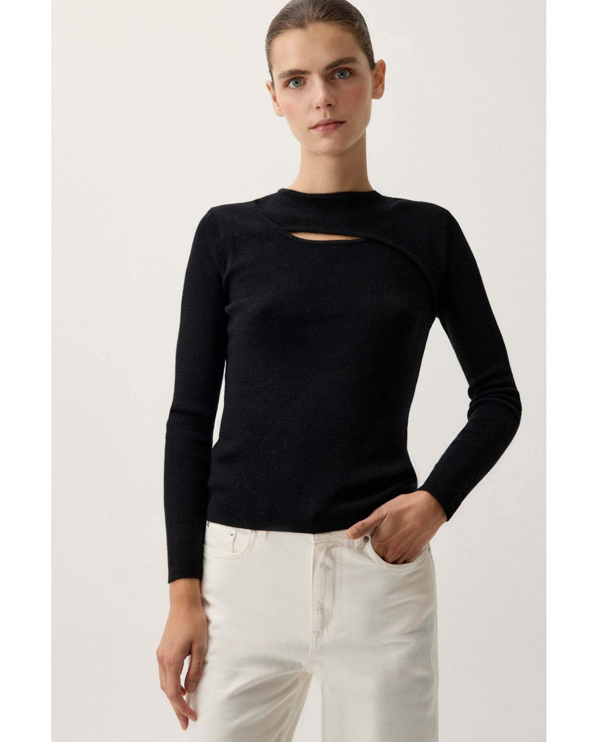 Jersey de mujer de lana - Bimani - Negro Negro-1