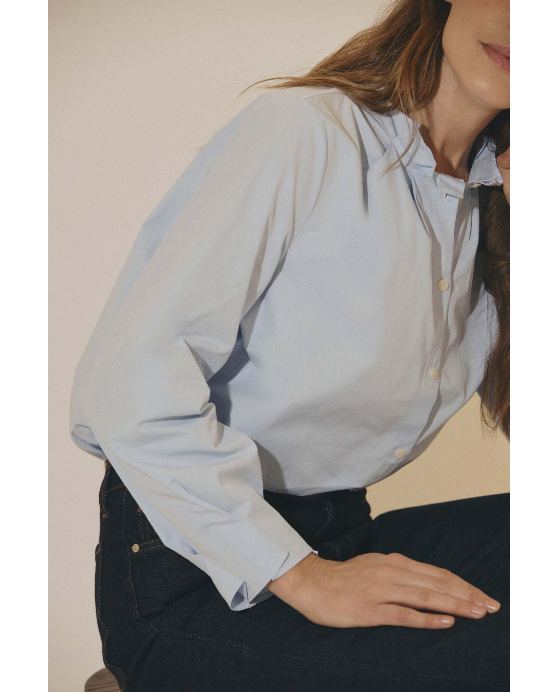 Camisa de mujer de popelín - Bimani - Azul Azul-2