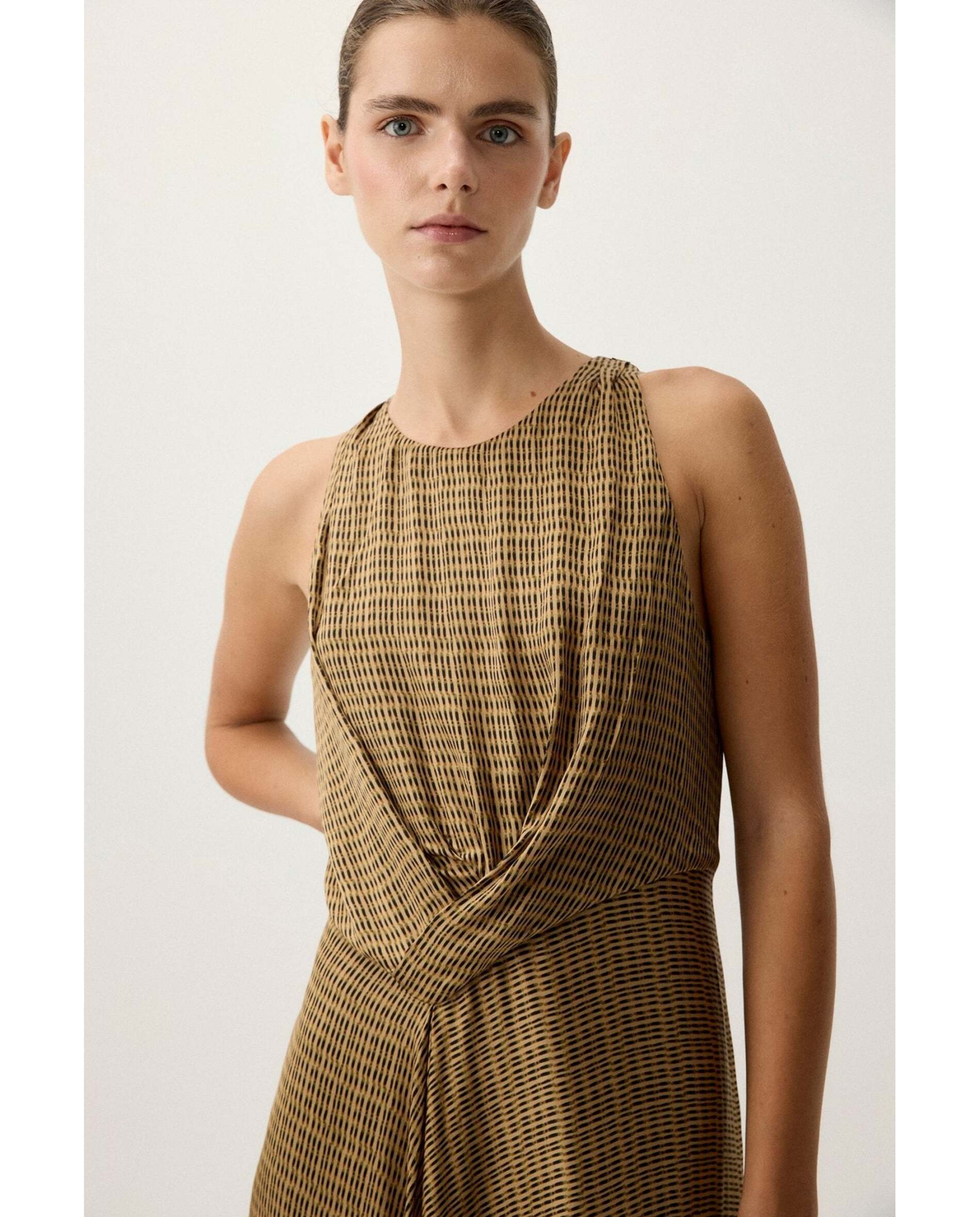 Vestido de mujer satinado estampado - Bimani - Negro Negro-2