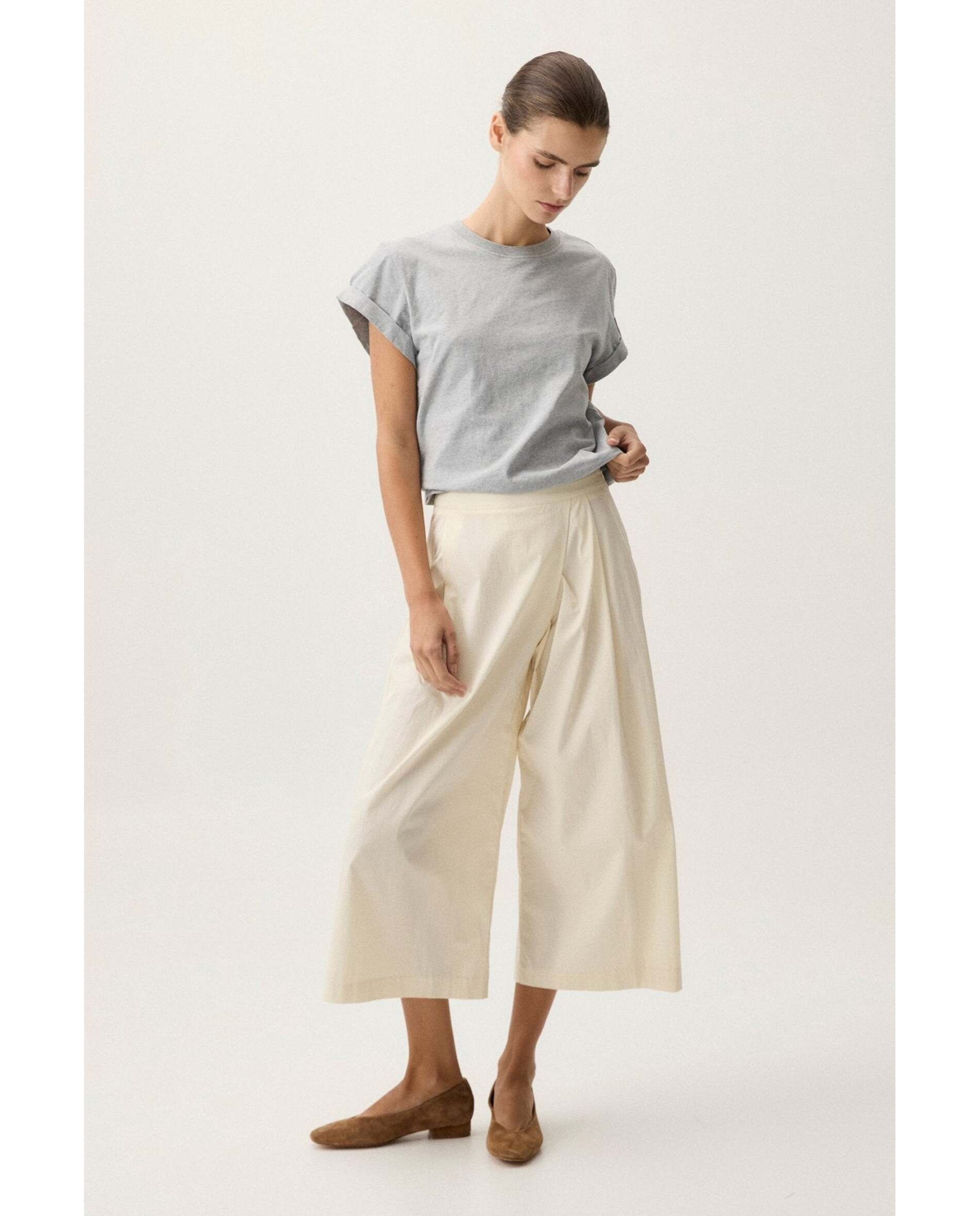 Pantalón de mujer capri - Bimani - Crema Crema-1