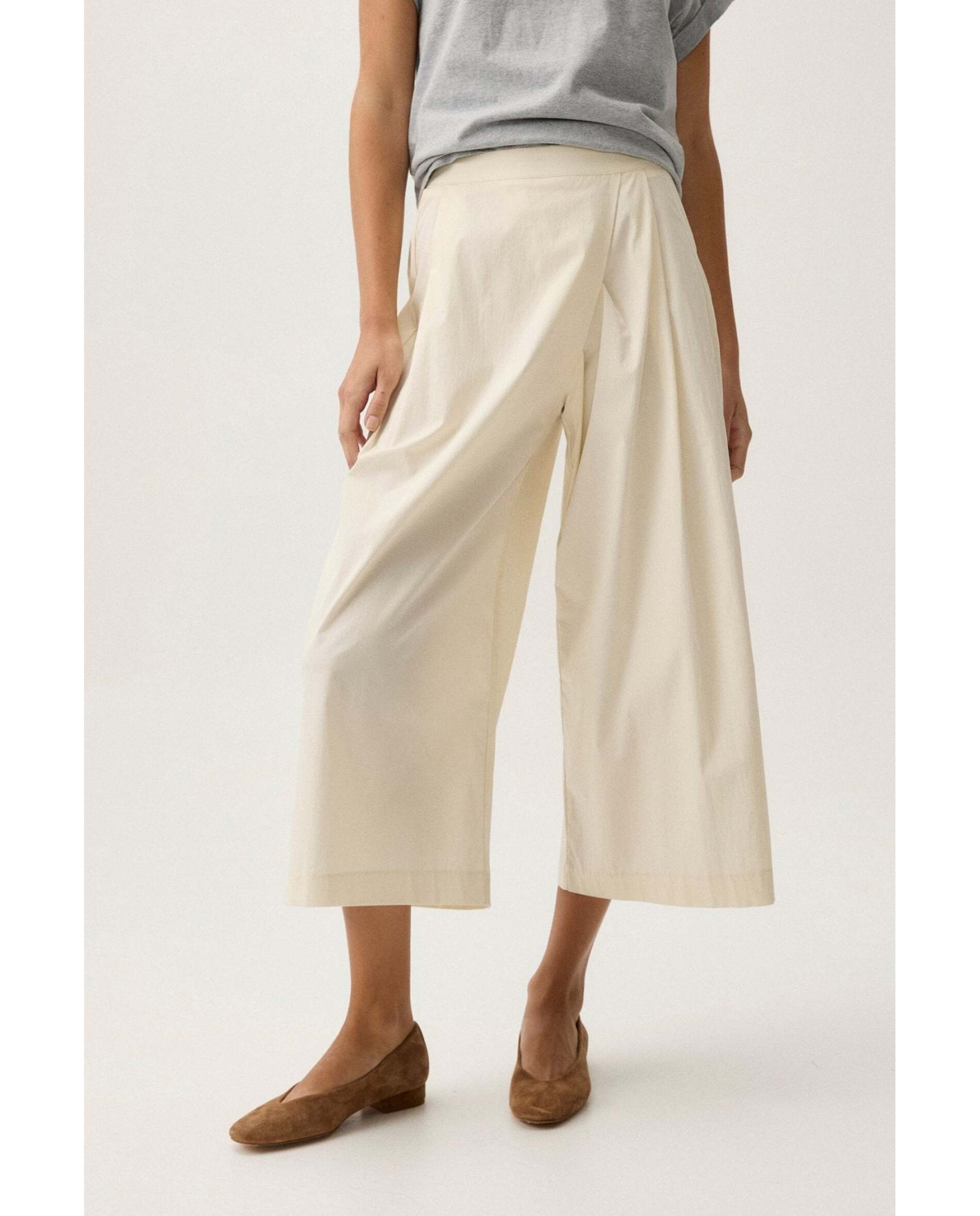 Pantalón de mujer capri - Bimani - Crema Crema-2