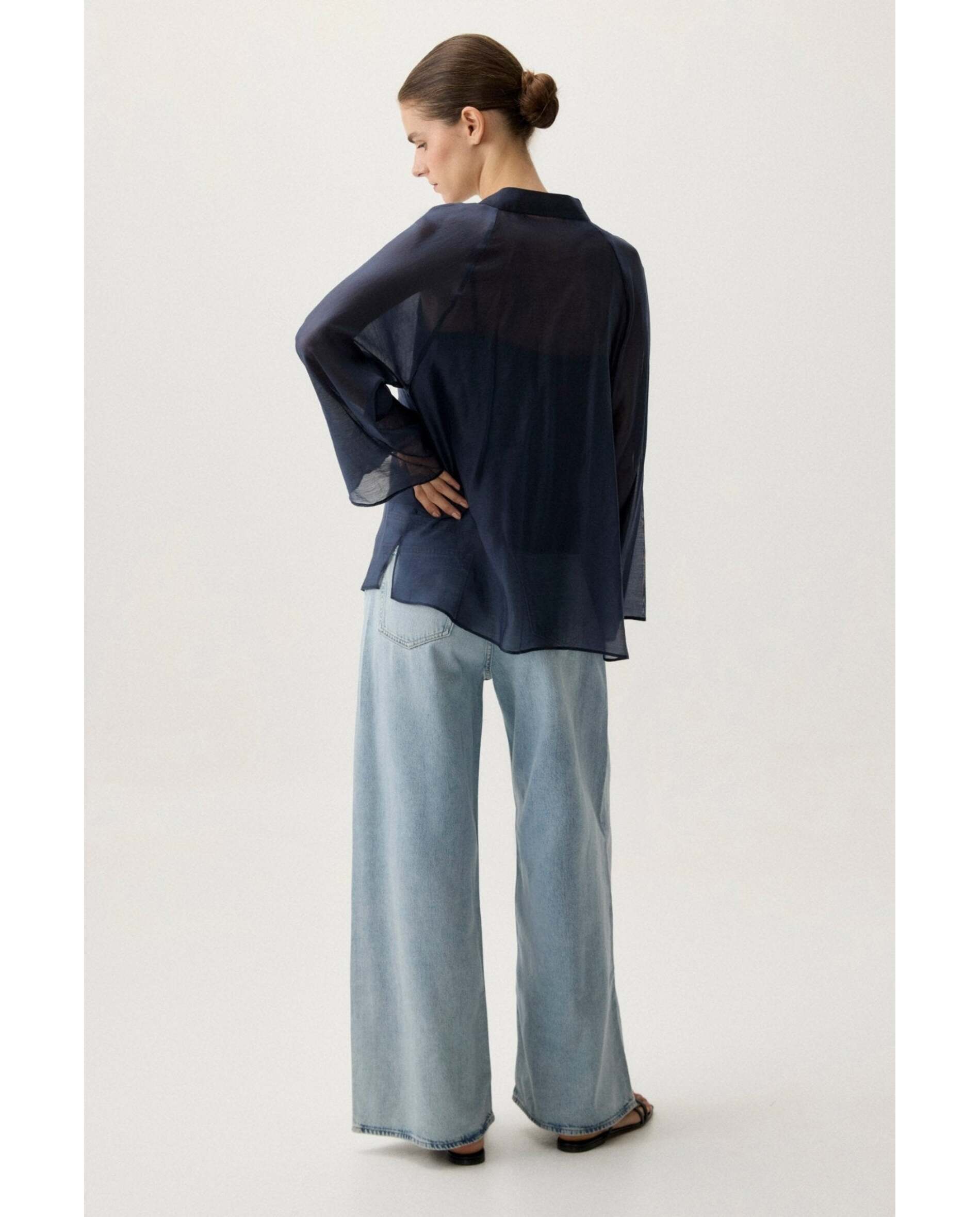 Pantalón de mujer denim tiro medio - Bimani - Azul denim Azul denim-2